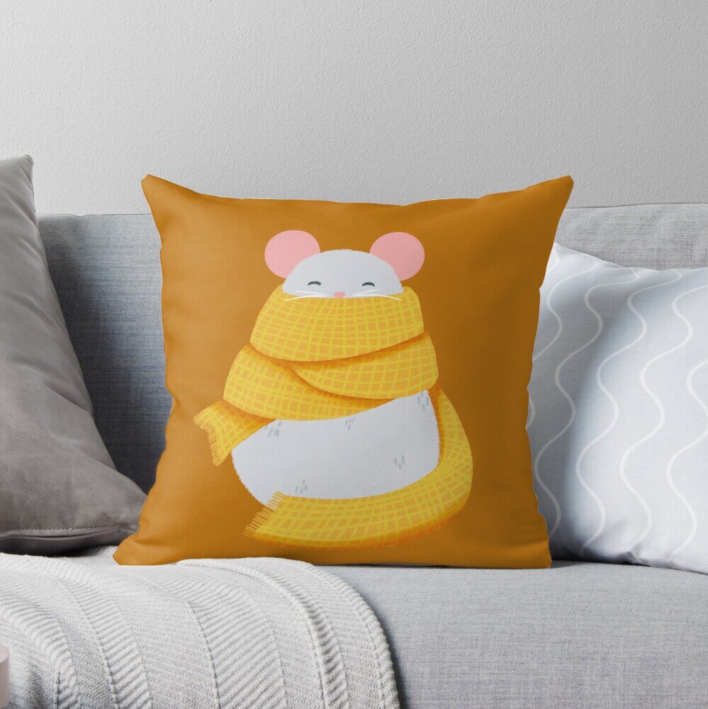 Transform your space with the Cozy Mouse throw pillow! This adorable accent brings whimsy and warmth to any room whether cuddling up on the couch or watching over your bed, let this little friend add comfort and style to your home. Find it in my @red