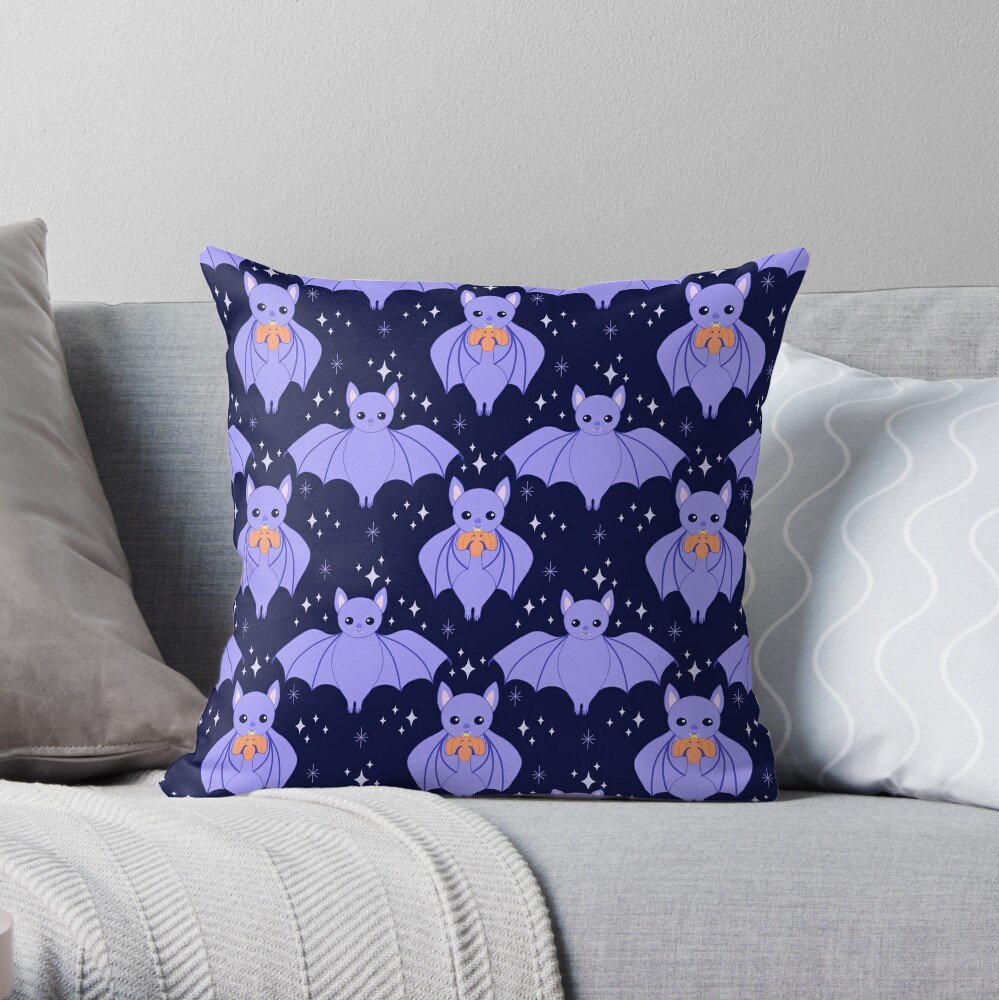 this month bats start coming out of hibernation, so it's time to celebrate international bat day with this cute vegan vampire! 
.
find these cuties on home decor, fabric, wallpaper, accessories and more in my @spoonflower and @redbubble shops 💜🦇 li