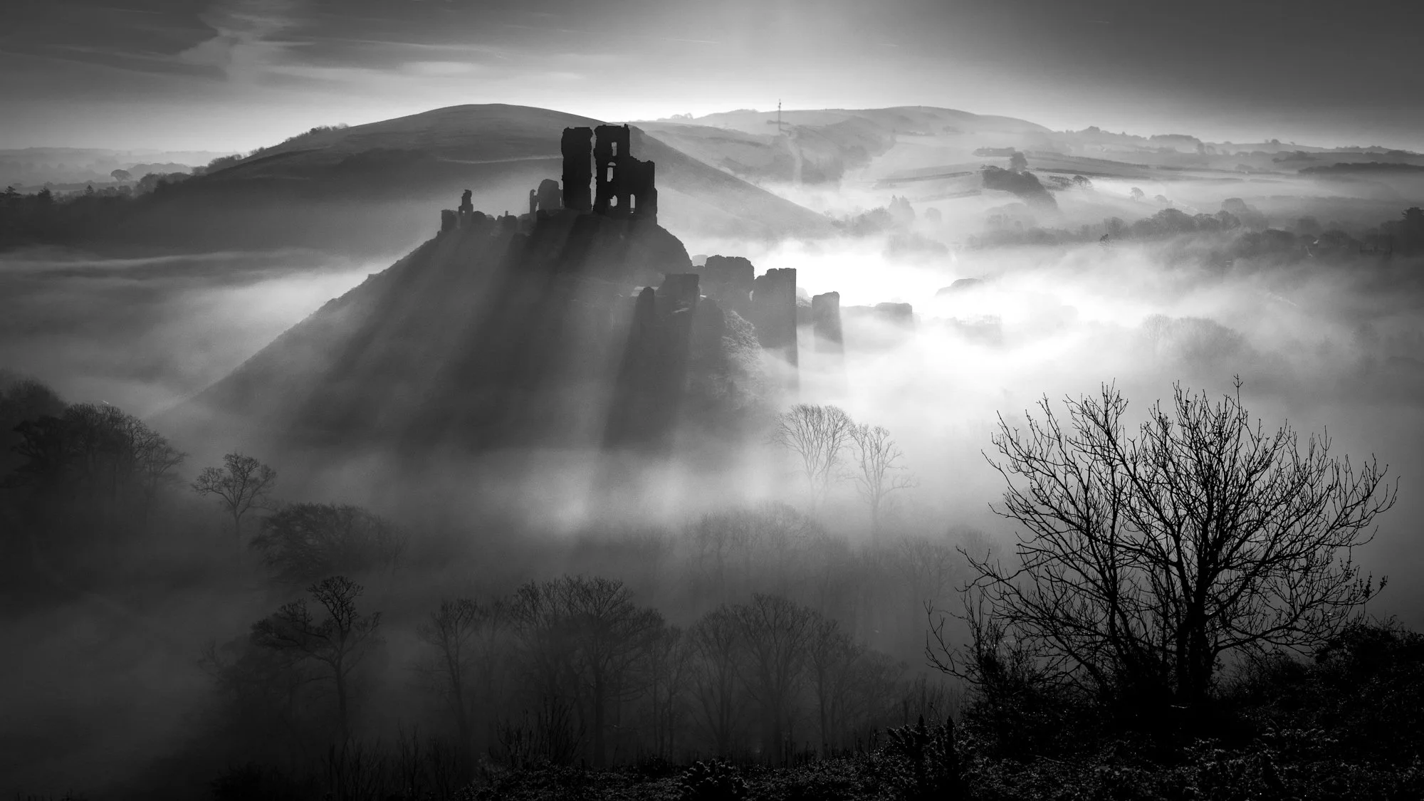 Corfe Castle, Dorset at Sunrise