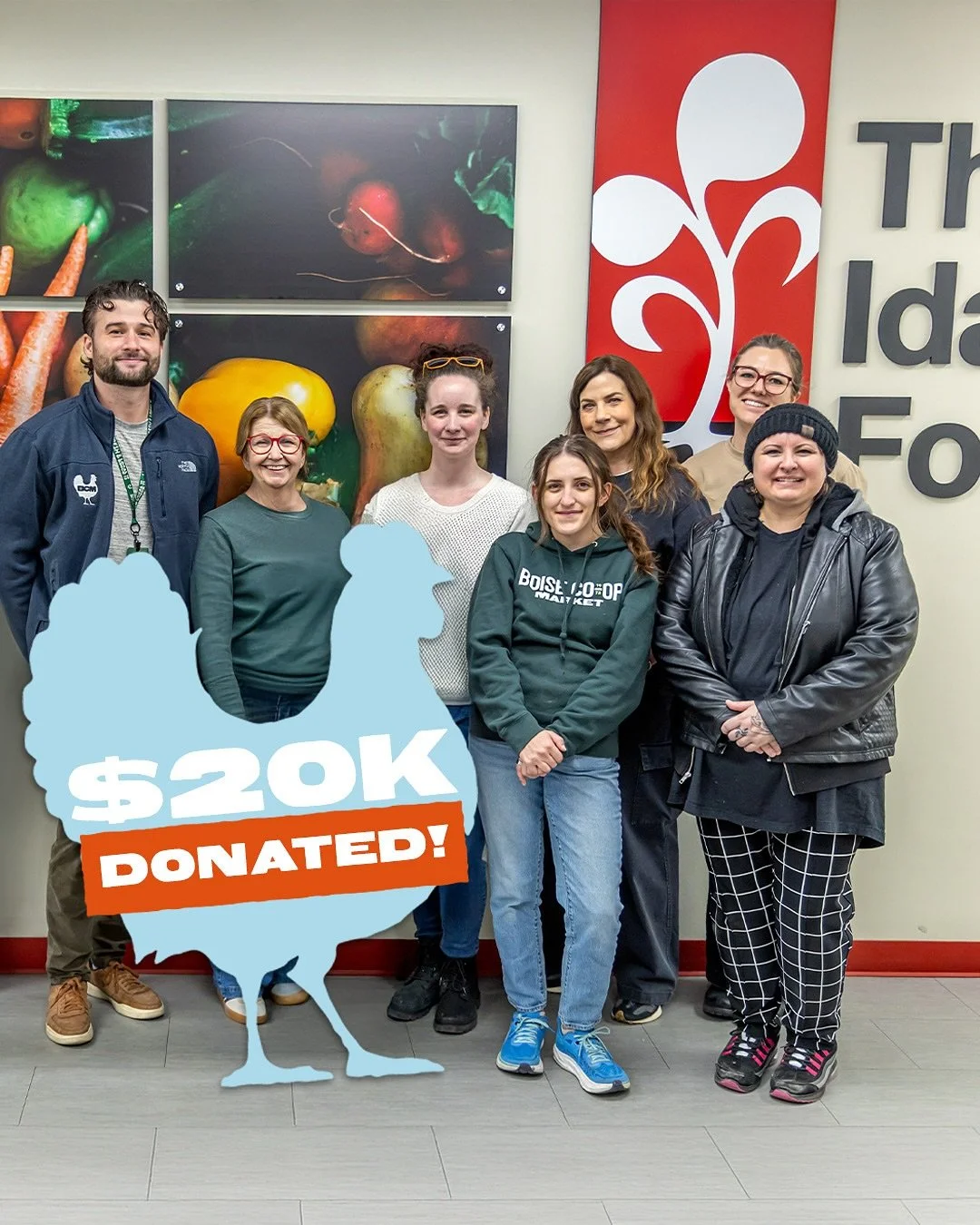 🐓 We’re stepping up for our neighbors. With the looming challenges affecting SNAP, we are donating 💰$20,000 to the @idahofoodbank to support hunger relief across Idaho. This will allow the Idaho Foodbank to provide food for up to 60,000 Idaho