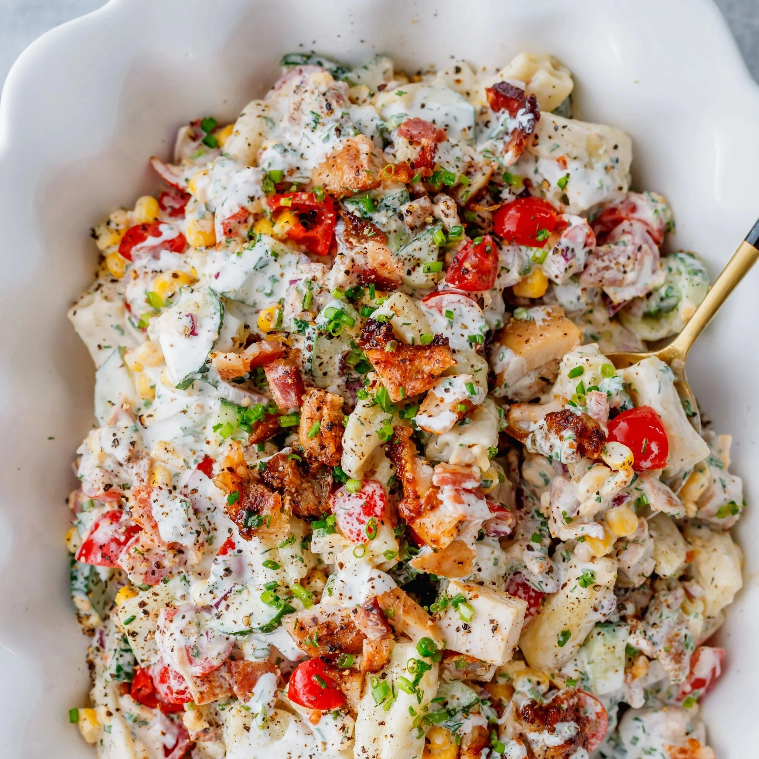 Chicken Bacon Ranch Pasta Salad