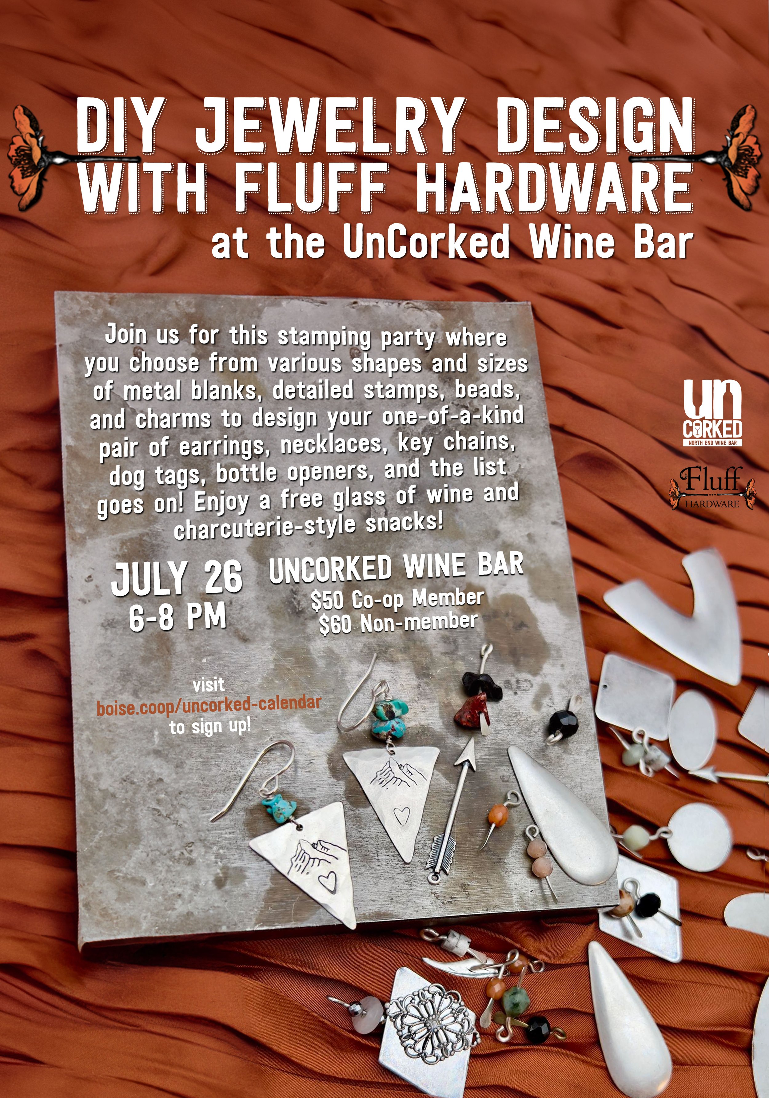 DIY Jewelry Design with Fluff Hardware at the UnCorked Wine Bar — Boise