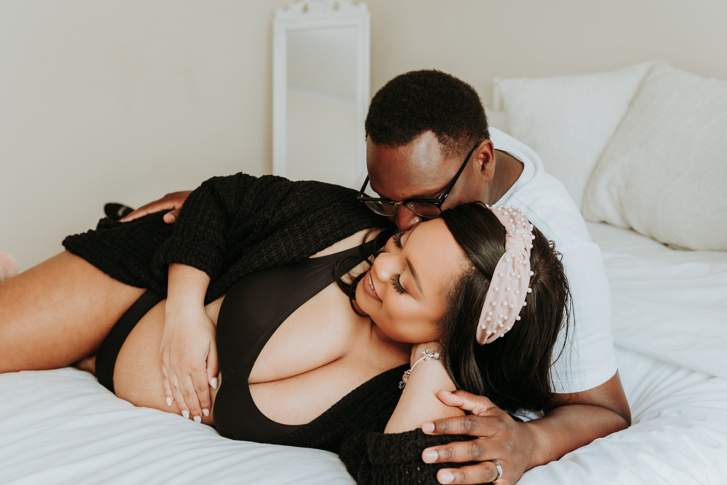I feel so blessed to be looking at youCause when you open your eyesI feel alive- Maternity Couples Boudoir- nine19 photography Raleigh NC — Nine19 Photography image