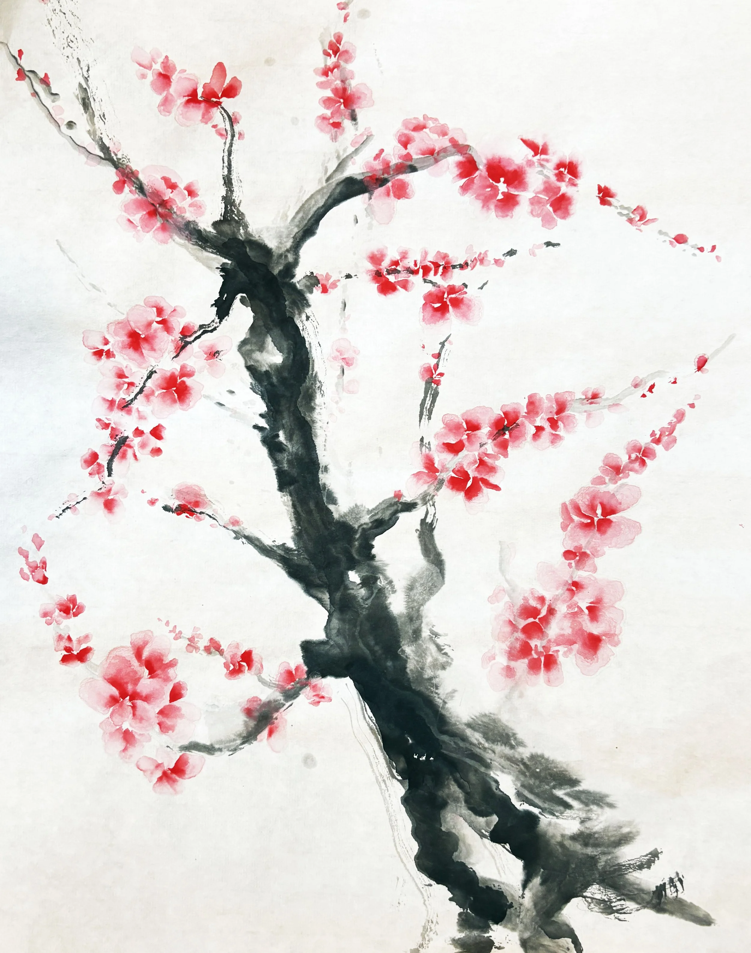 "Cherry Blossom" [2026] - water color, Sumi ink, rice paper