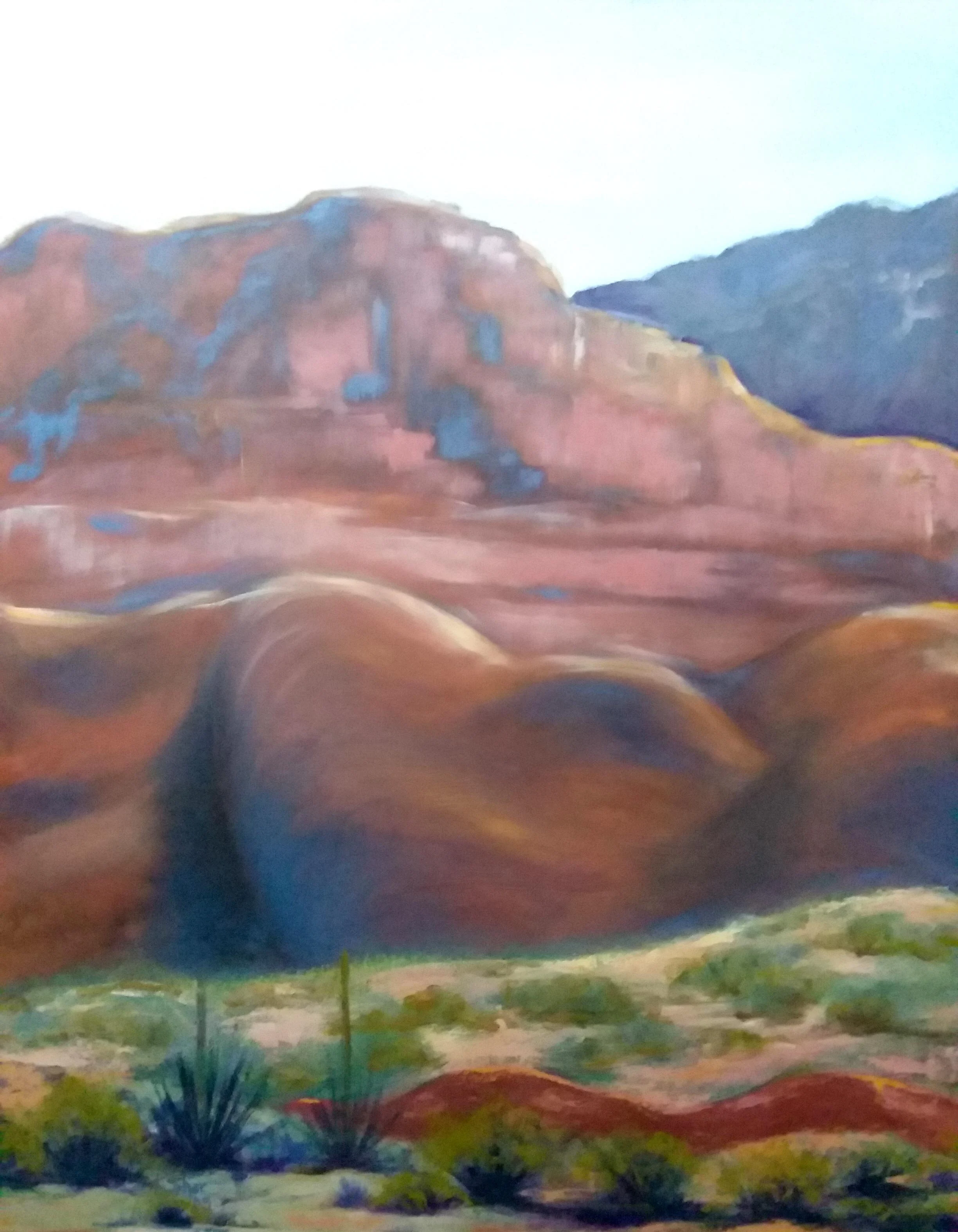 ‘Landscape at Ticaboo’, first half — Oil — Half of a wall mural of the landscape outside Ticaboo, Utah