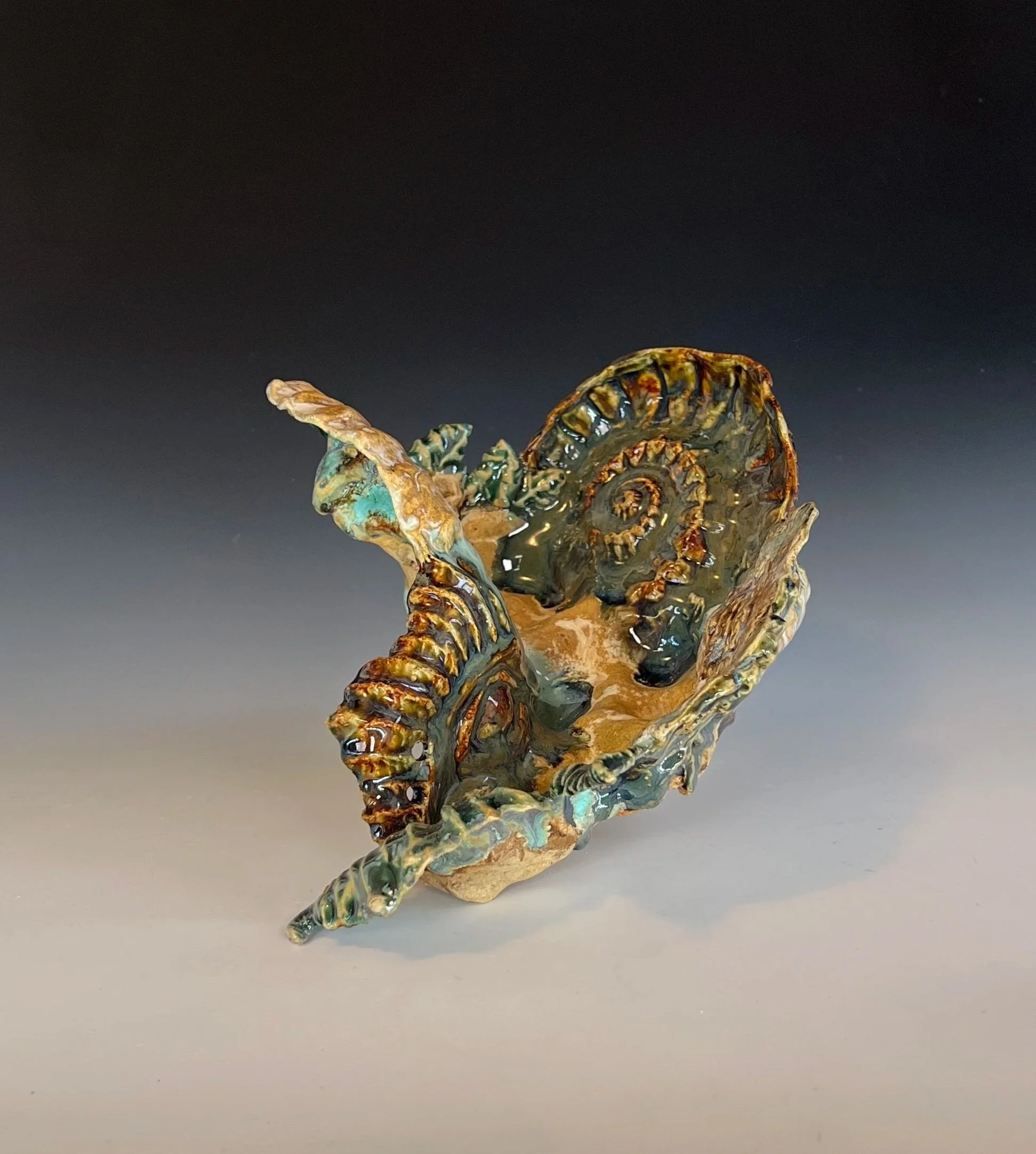 Carboniferous Bowl 2. 2026. Handbuilt, Glazes, oxides. Private Collection. 