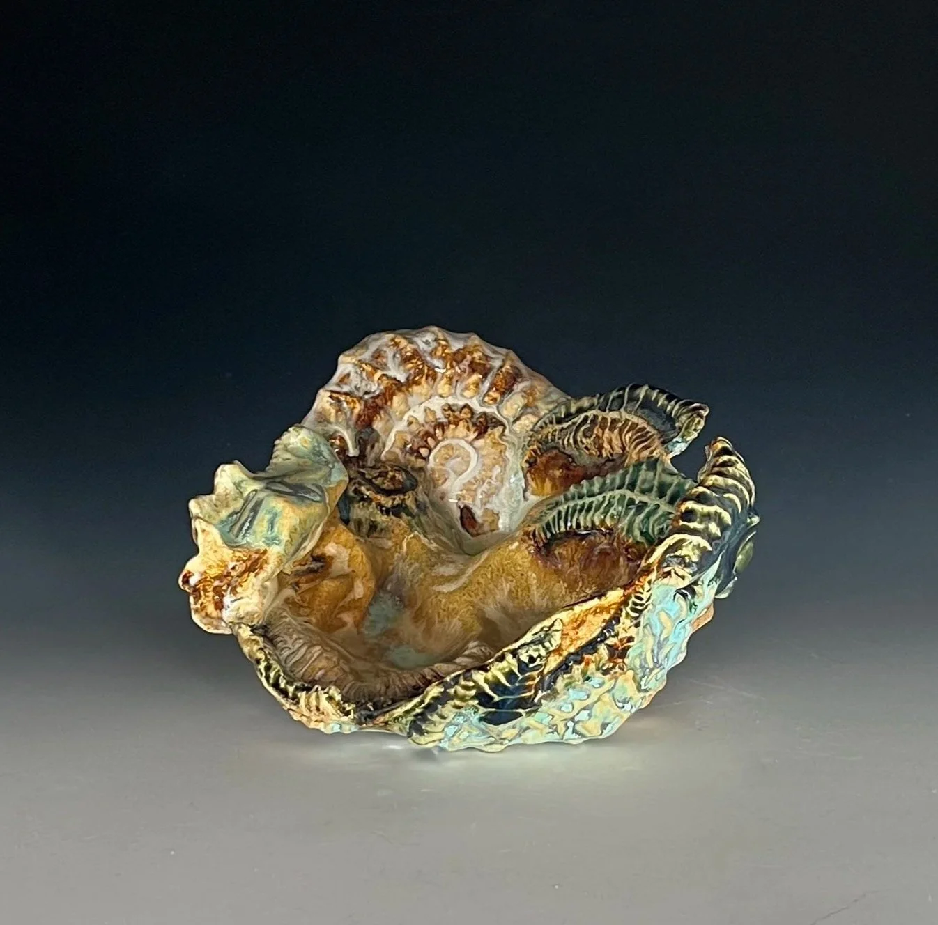 Carboniferous Bowl 3. 2026. Handbuilt, Glazes, oxides