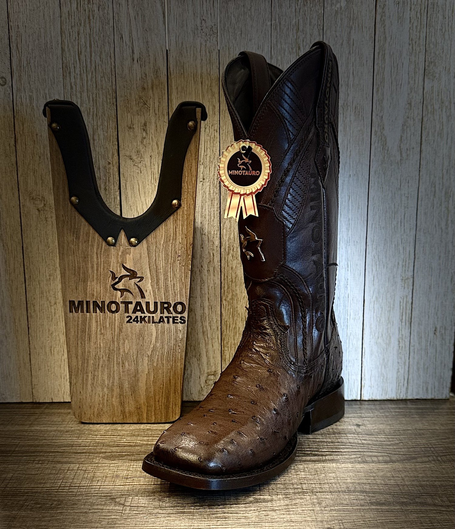 Minotauro Men's Ostrich Square Toe Boot — OK Corral Western Wear
