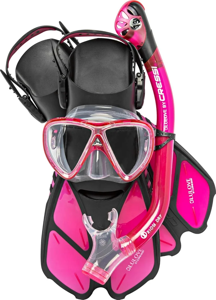 Cressi Ocean snorkel set with mask, dry snorkel, and adjustable fins for comfortable ocean exploration