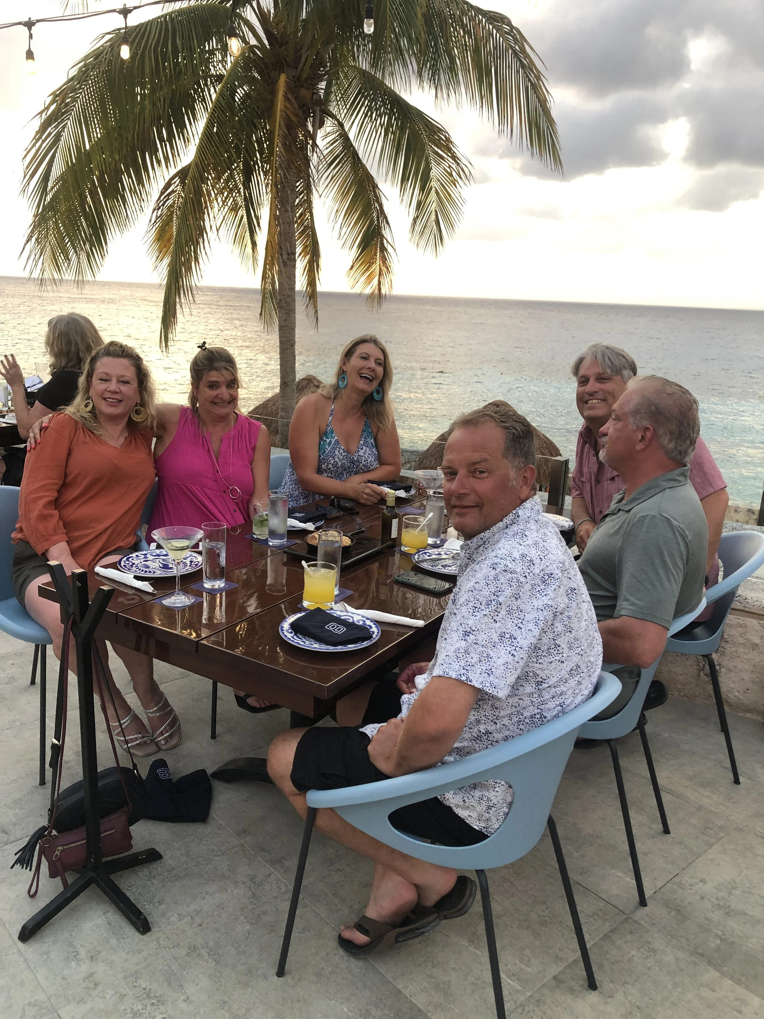 Dory (Shannon Coleman) and Jeff "Jefe" Coleman at Buccanos, one of the Cozumel restaurants they love recommending to visitors.