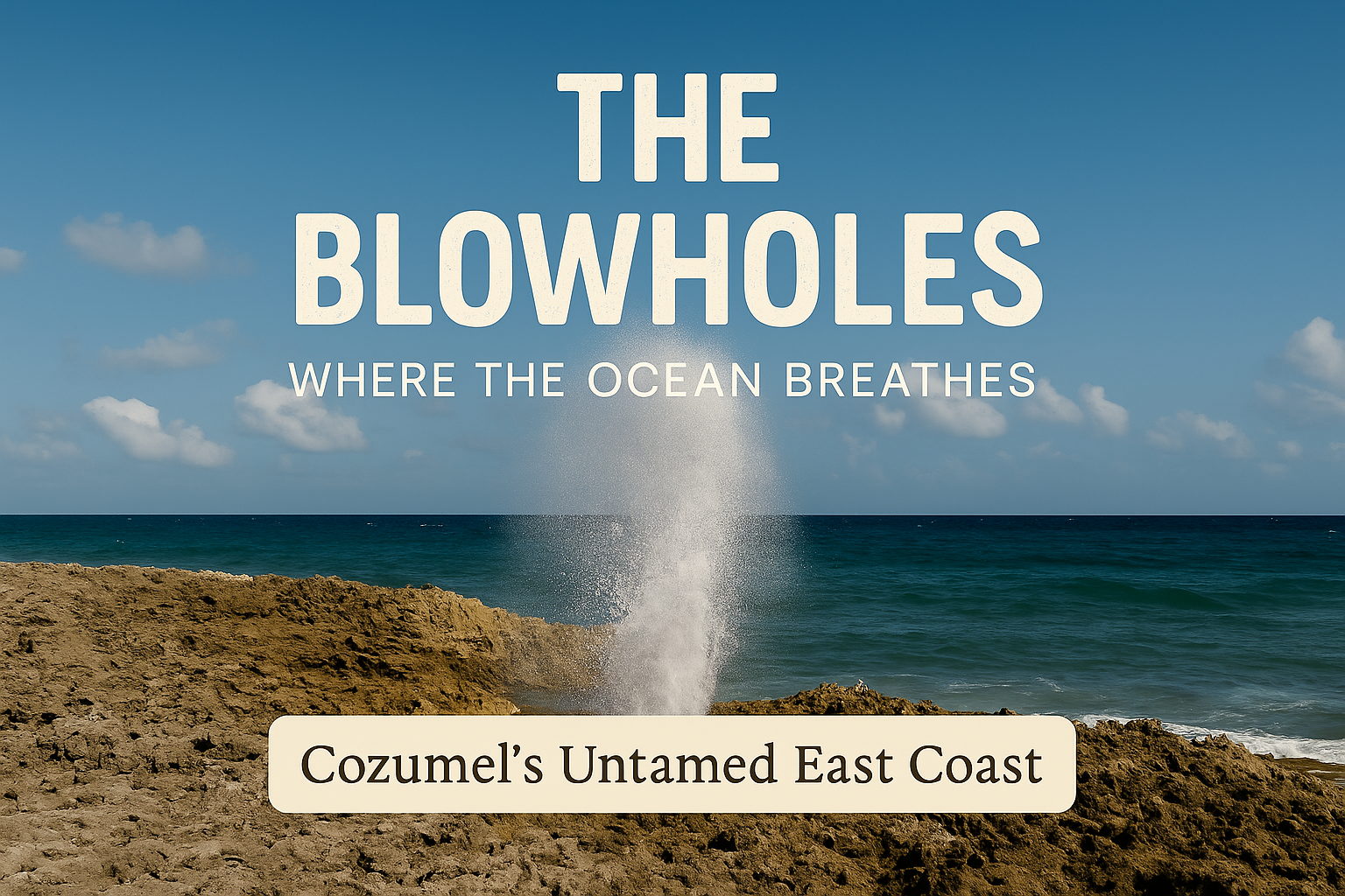 Cozumel Blowholes spraying ocean mist