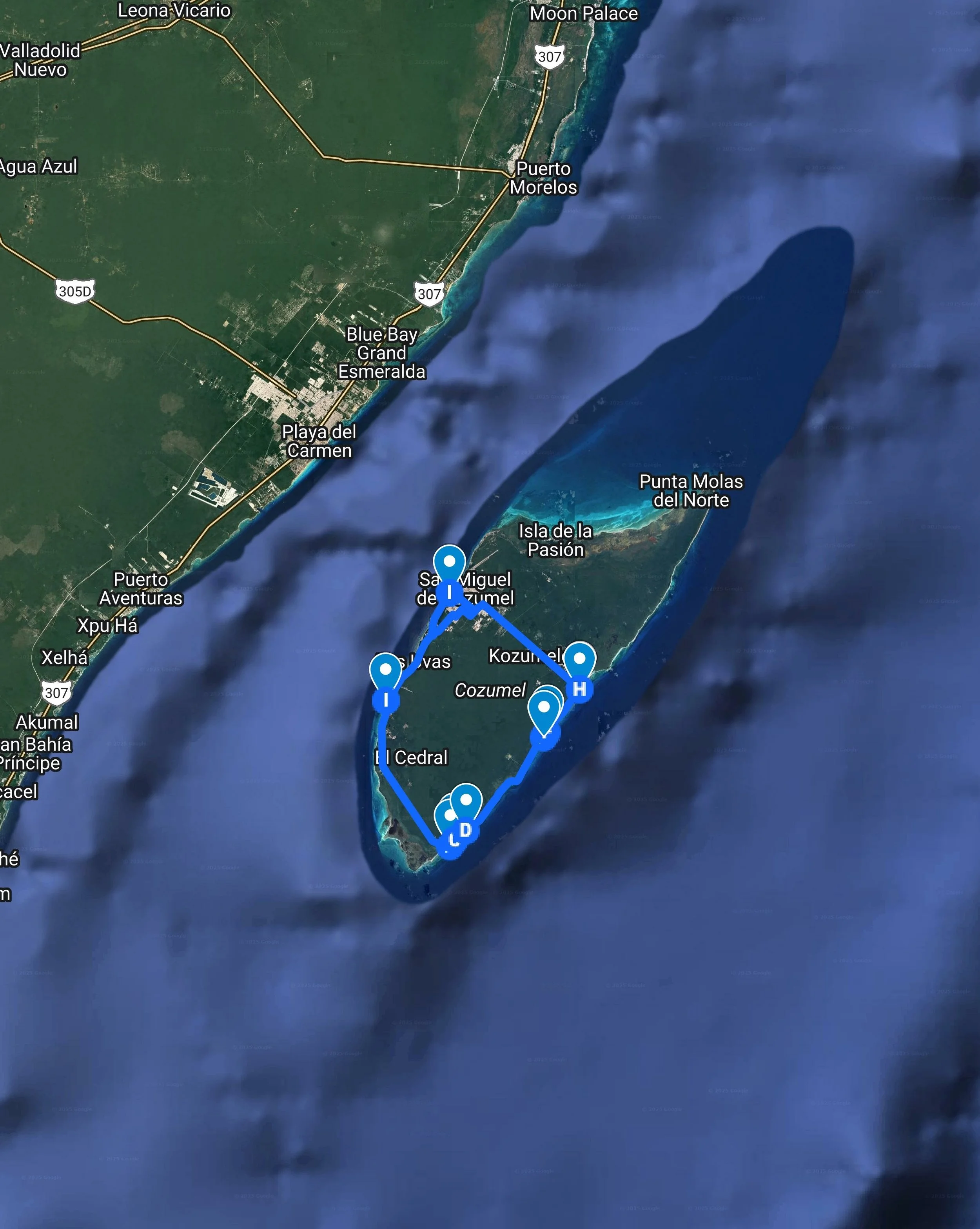 Beach Bar Loop map preview by We've Gone Coastal Cozumel