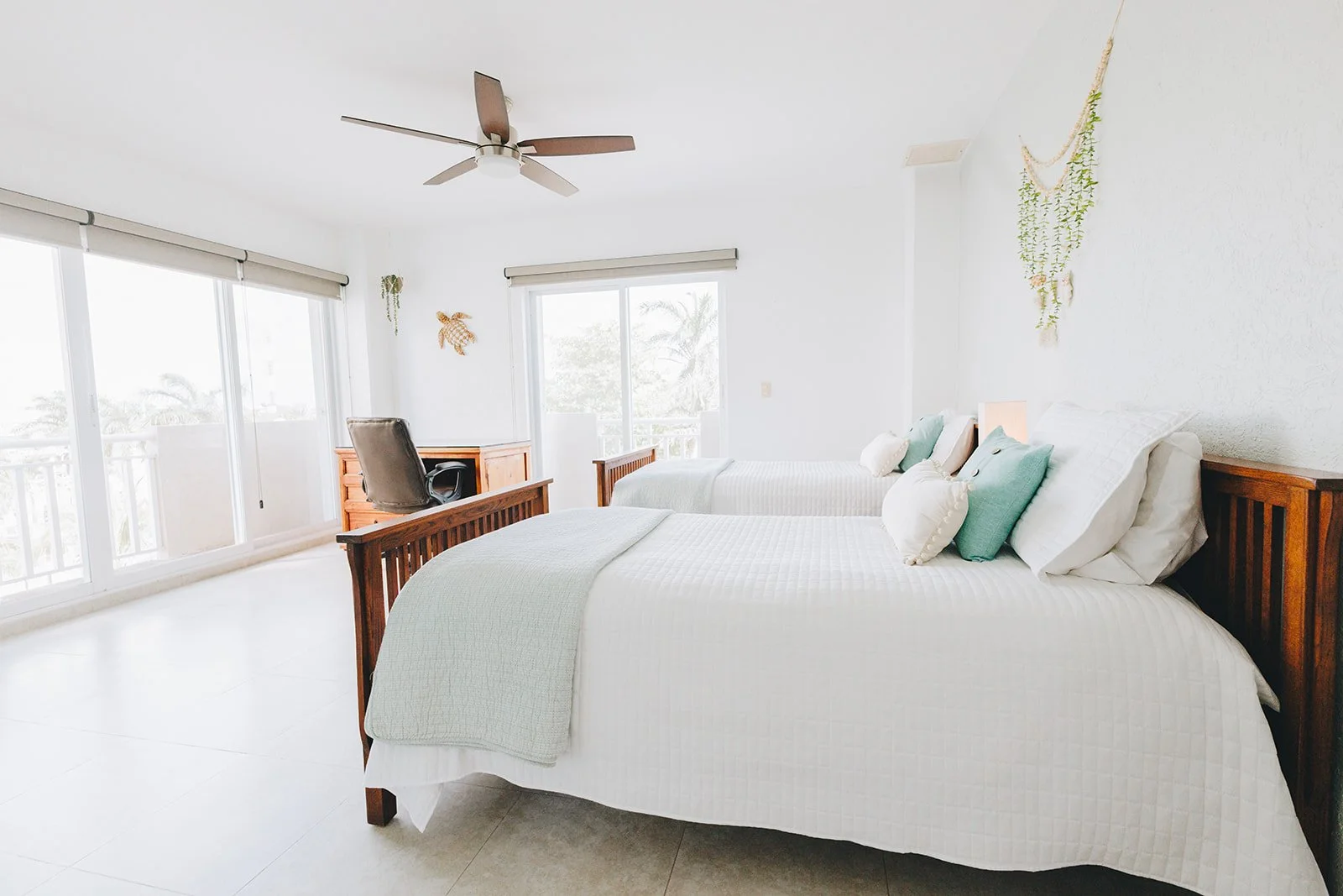 Bedroom 4 with views toward San Miguel de Cozumel at El Cantil