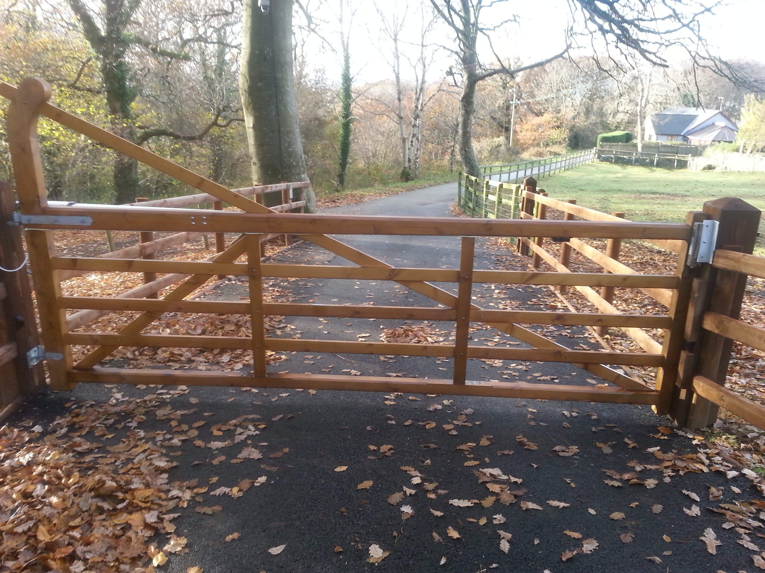 Iroko hardwood estate gate