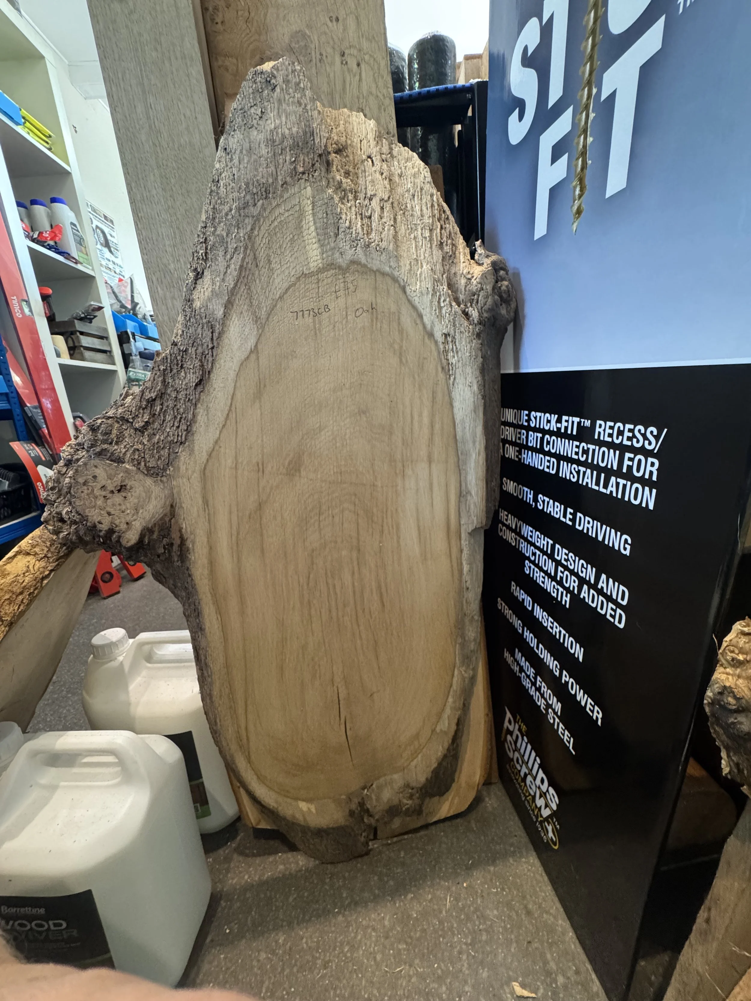 Oak waney timber board