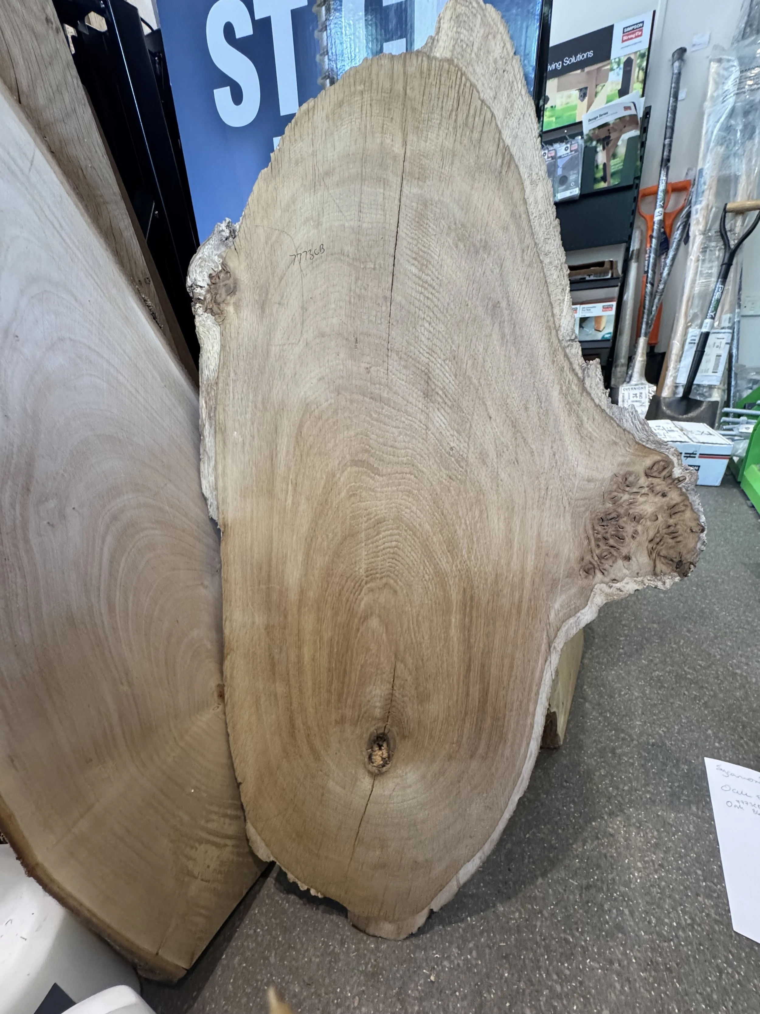 Oak waney timber board