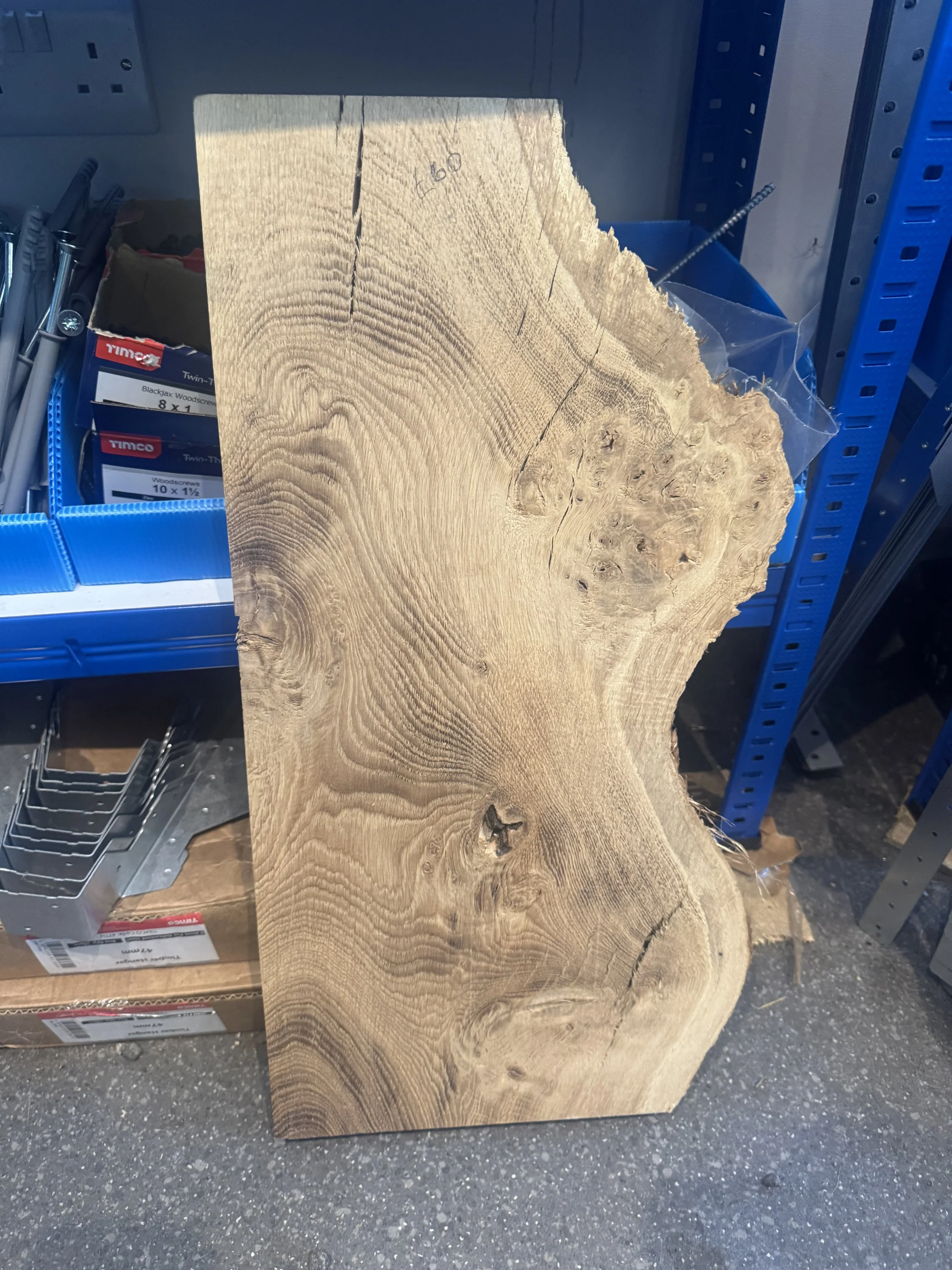 Oak waney timber board
