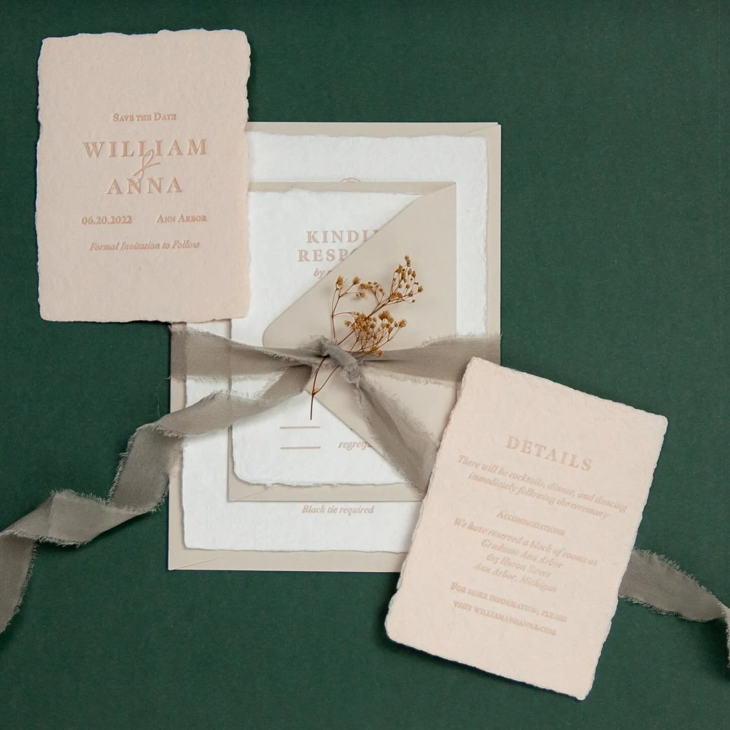 🌸My favorite thing about letterpress, especially on thick, handmade cotton paper, is how sculptural the impressions are. The texture of the paper and the deep, tactile deboss always calls to mind stone for me, like someone chiseled the words into ro