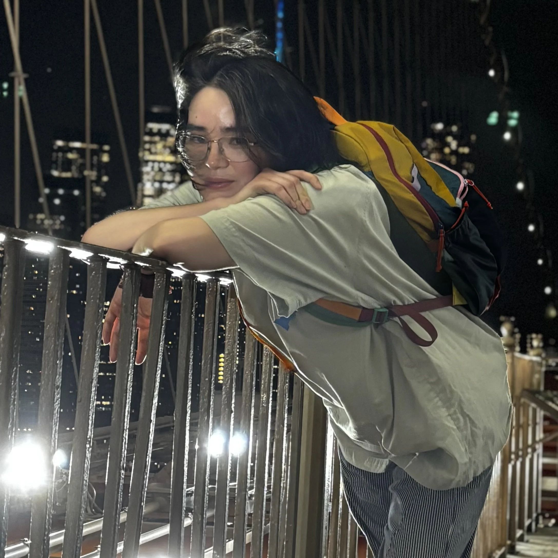 Daisuke Shen author photo, 2026, Brooklyn bridge