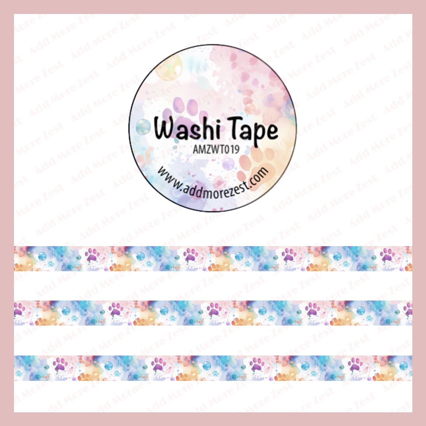 AMZ Washi Tape - Watercolour Paw