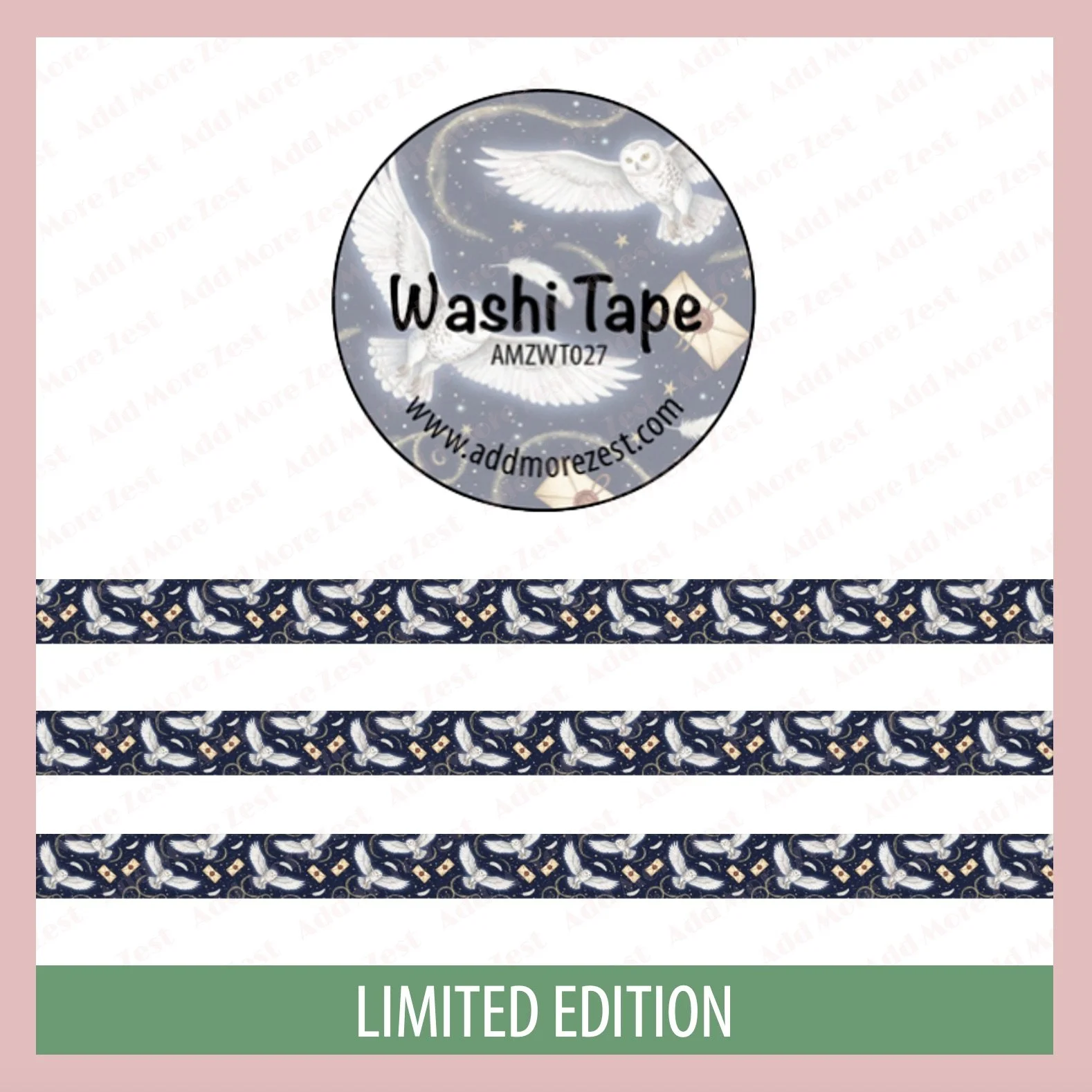 AMZ Washi Tape - White Owl