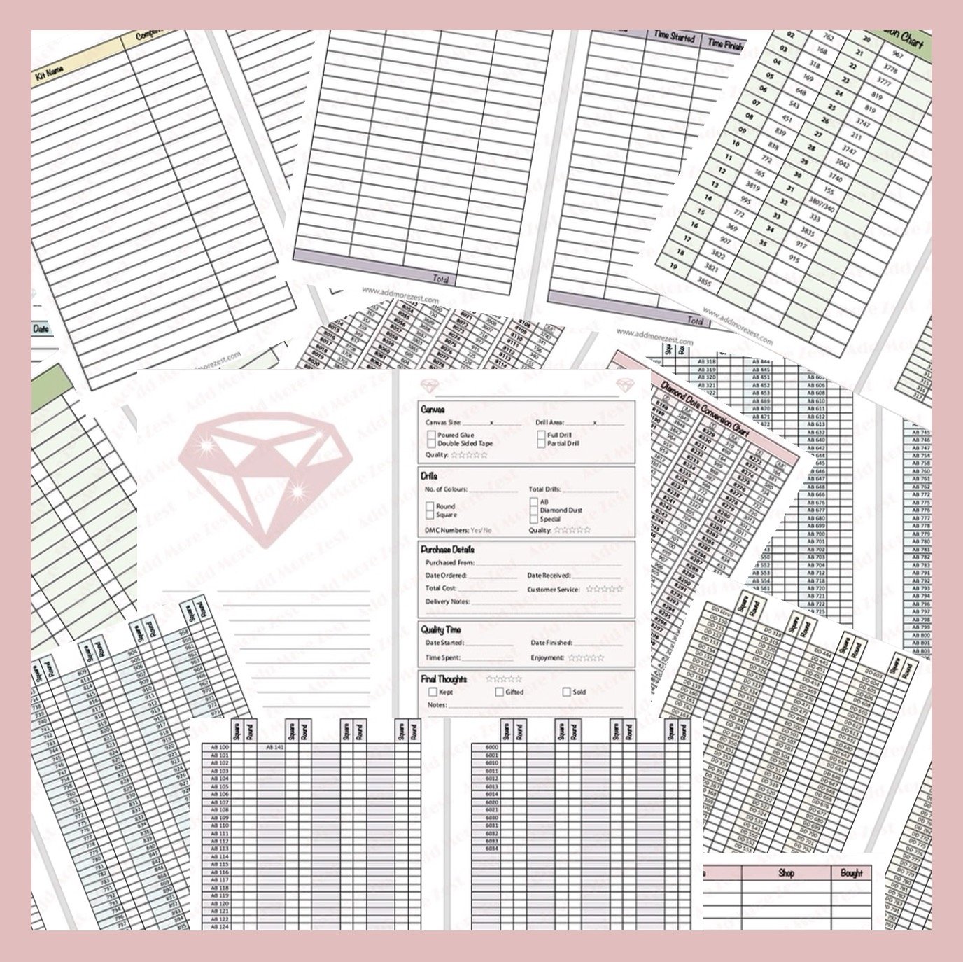 Diamond Painting Logbook Extras