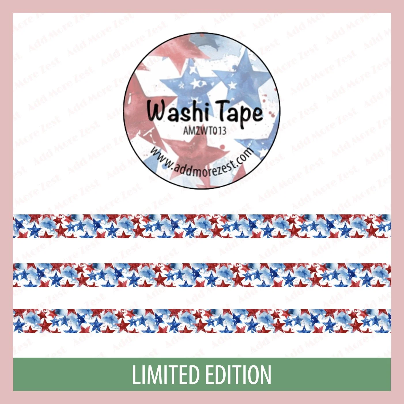 AMZ Washi Tape - Red & Blue Stars