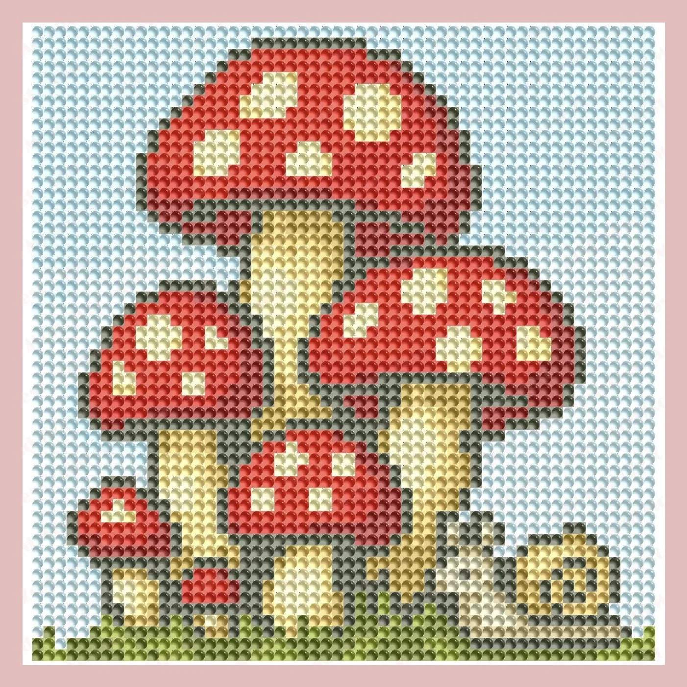 Mini Round Diamond Painting - Mushrooms