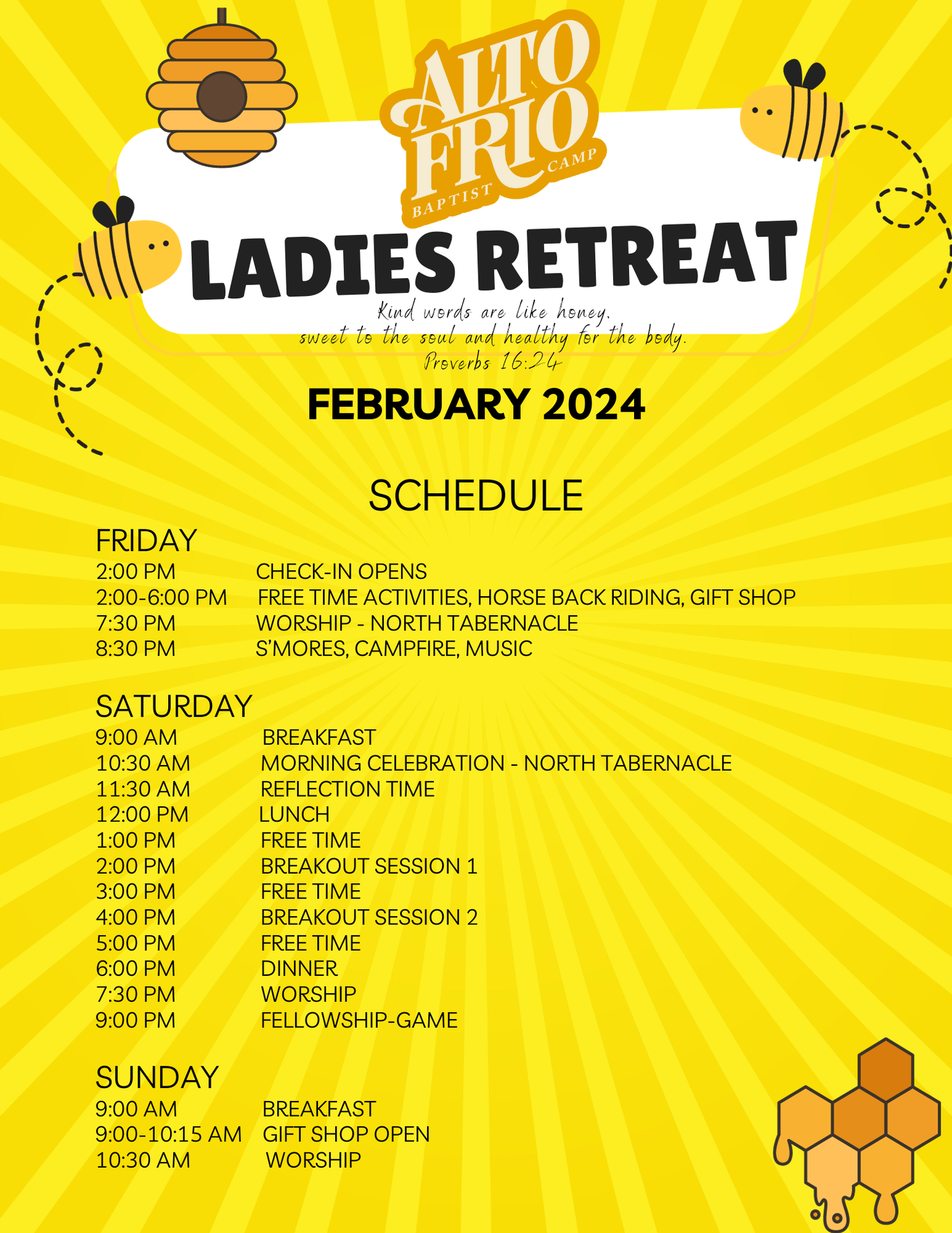 Ladies Retreat — Alto Frio Baptist Camp