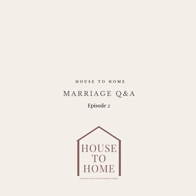 Part 2 of our Marriage &amp; The Home Q&amp;A is up! We answer questions about boundaries, and disagreements in this episode. Go listen and share!