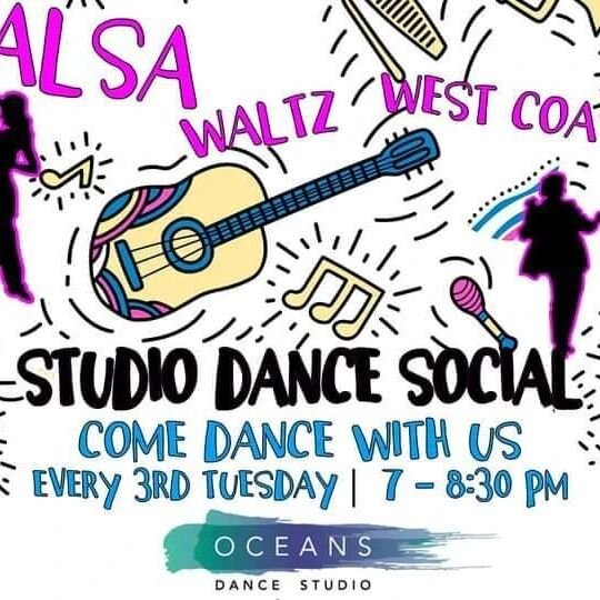 Every 3rd Tuesday Studio Social Tonight!!! Come dance with us!!
