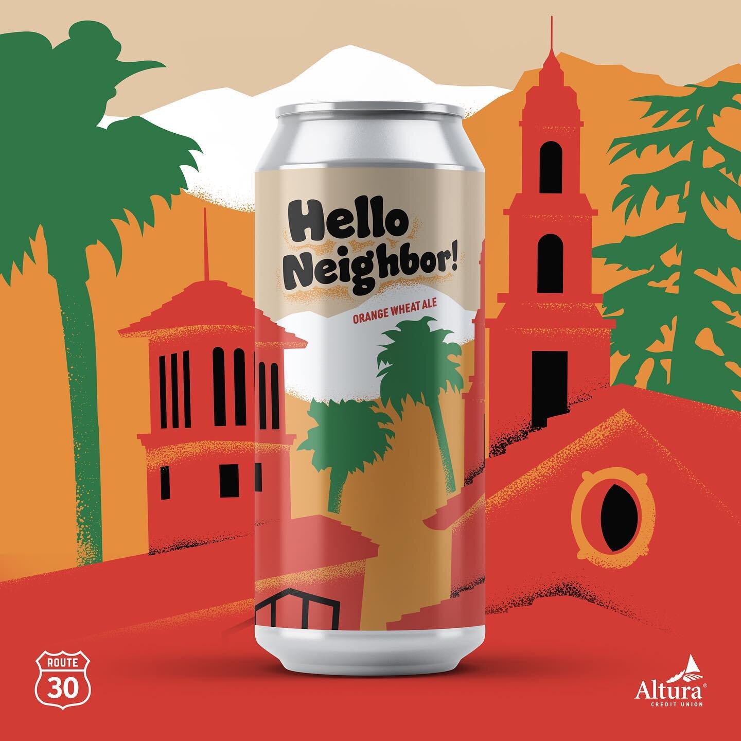 Hello Neighbor Orange Wheat Ale label design for @route30brewing x @alturacu collab #🍊#🌴