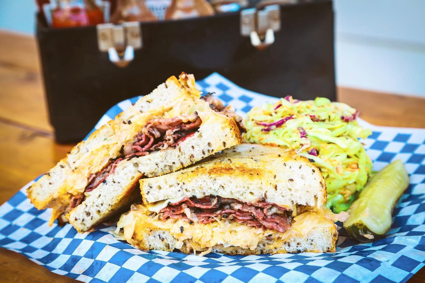 Get all the LUCK with the REUBEN! 🍀 The famous combination of corned beef, sauerkraut, swiss, rye bread and Thousand Island dressing.