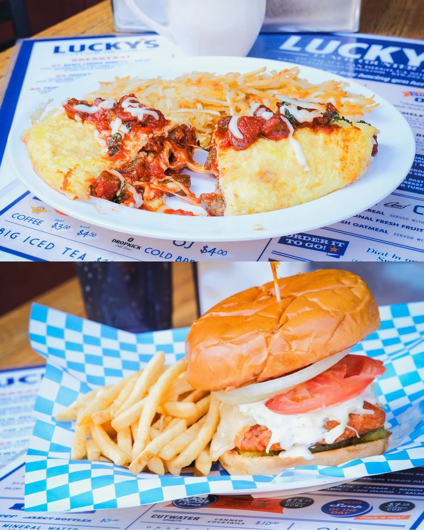 One more week to try our October specials! 🌟
 ~ Italian Omelette: Three eggs with sausage, marinara sauce, mozzarella cheese, and fresh basil, served with hash browns.
 ~ Crispy Chicken Buffalo Sandwich: Crispy fried chicken tossed in buffalo sauc