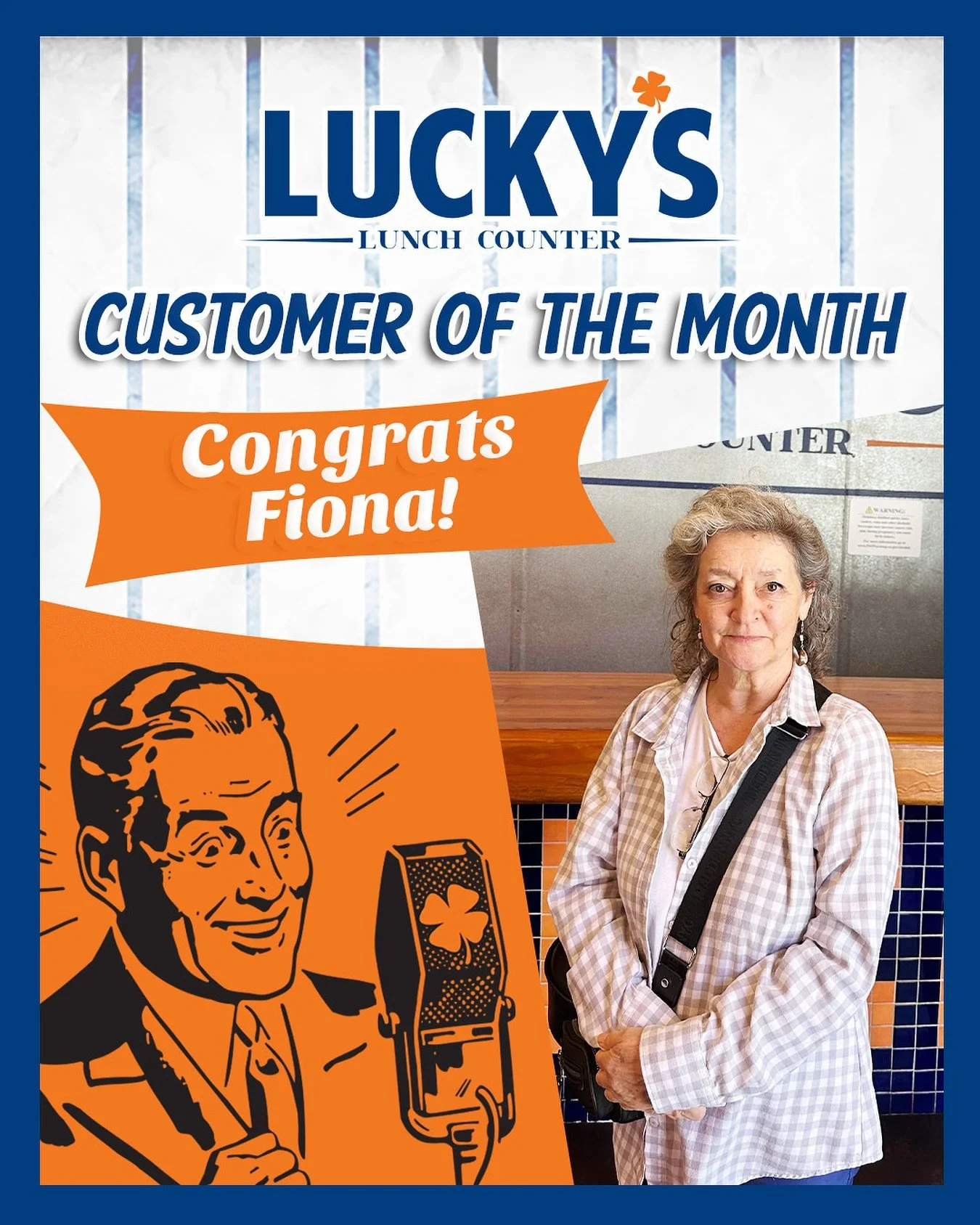Congratulations to Fiona, our October Customer of the Month! 🎃 She loves the #5 Turkey Club Sandwich with a side of crispy fries. We&rsquo;re so LUCKY to have amazing customers like you, Fiona!💙