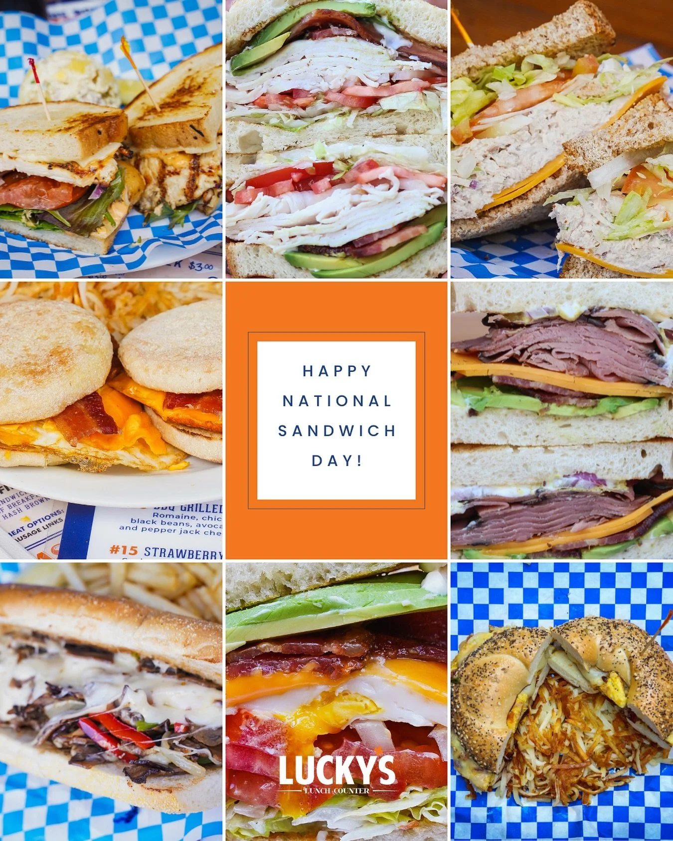 There are so many ways to celebrate National Sandwich Day at Lucky&rsquo;s! 🥪🥪🥪 See you soon?