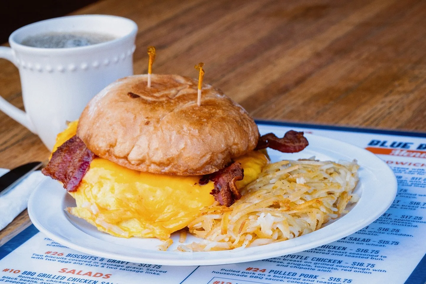 November Specials are here! 🍂
🍳 Breakfast Torta: Three scrambled eggs with choice of bacon or ham, refried beans, melted cheddar cheese &amp; mayo on telera bread with a side of hashbrowns
🍗 Open-Faced Turkey Sandwich: Smoked turkey topped with ga