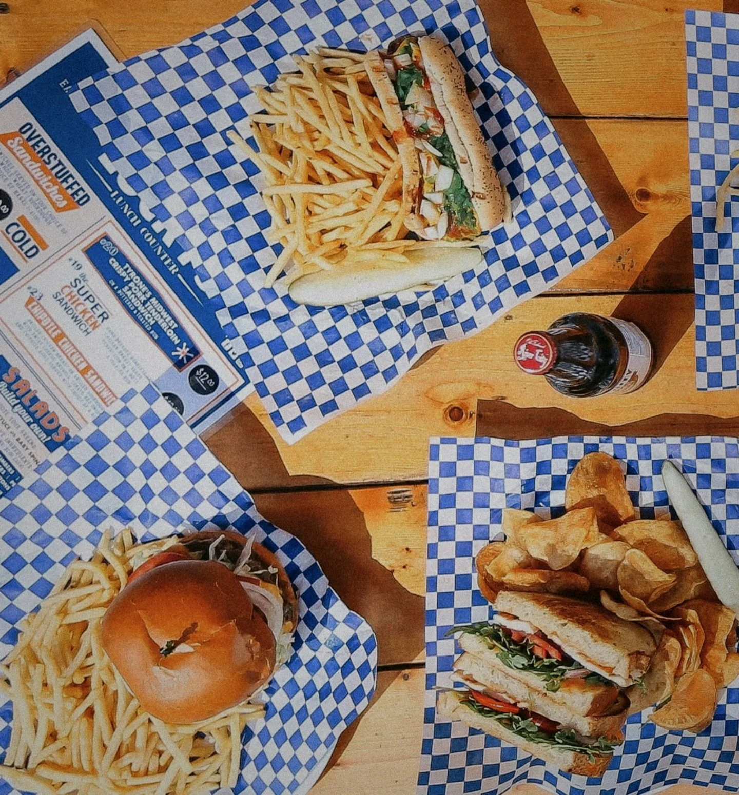 Your Saturday spread is waiting at Lucky&rsquo;s! 🥪🥙🍓🍟🥗