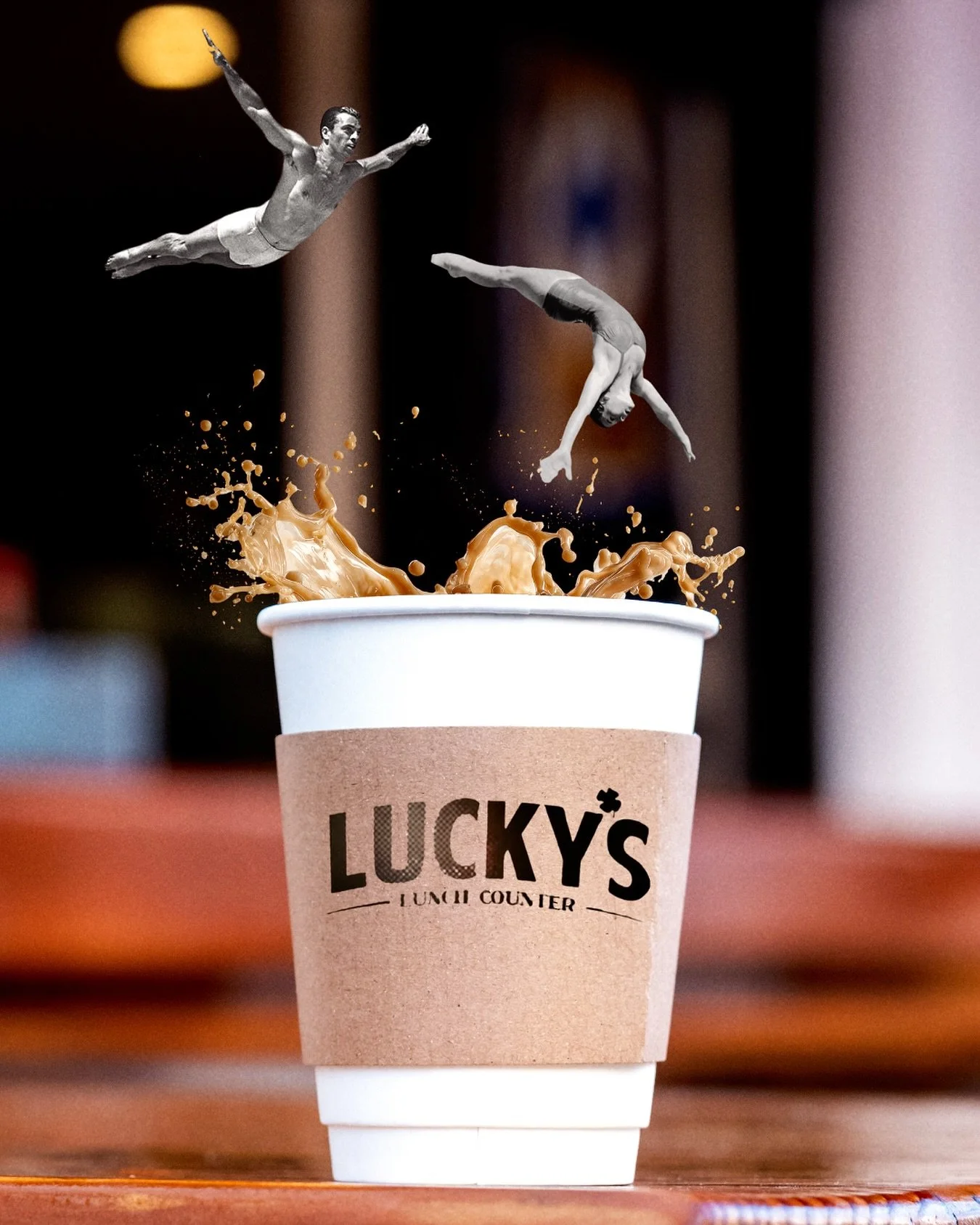 Dive into FREE coffee at Lucky&rsquo;s ☕️ Every weekday before 9am!