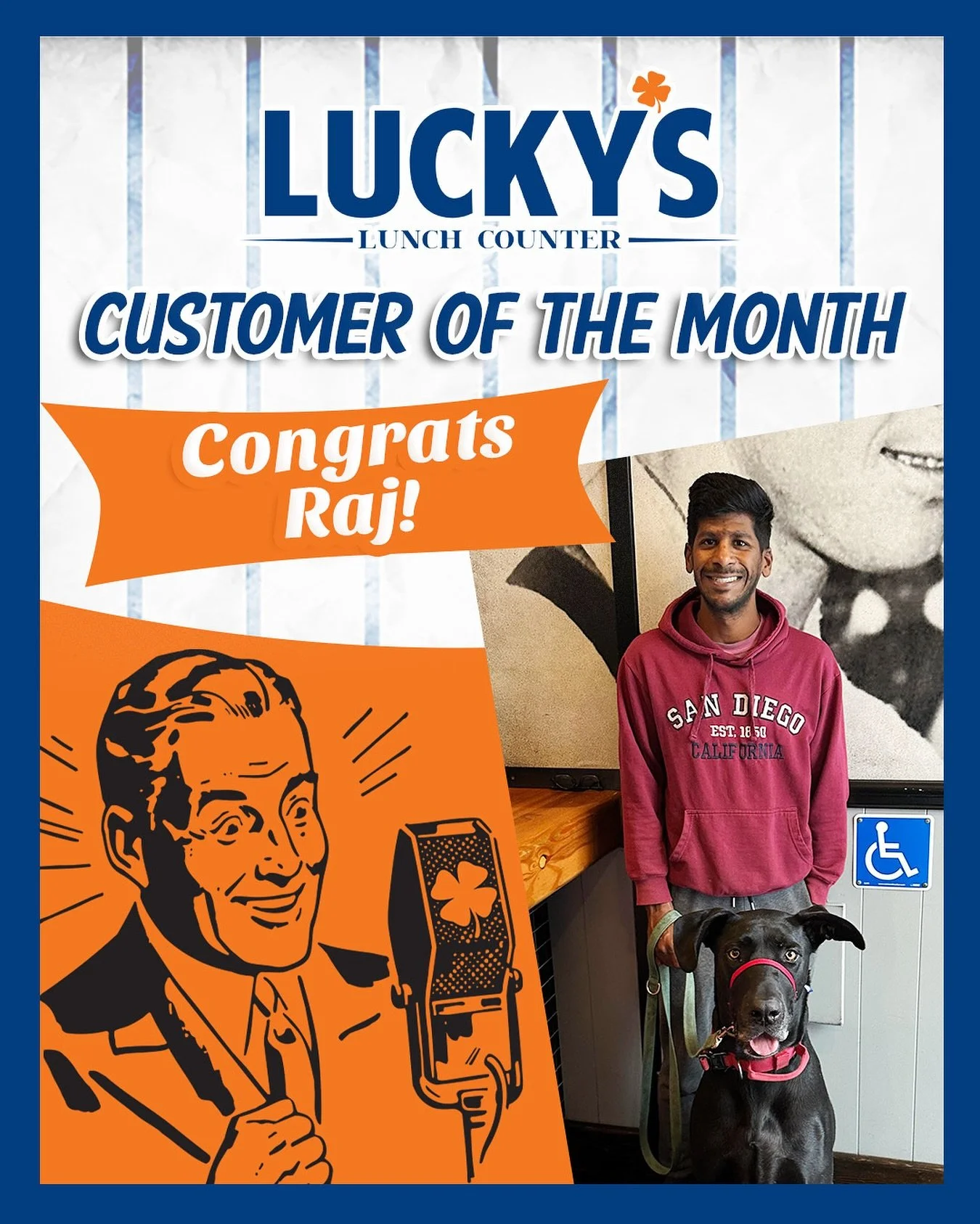 Congratulations to Raj, our Customer of the Month! 👏🏽 His LUCKY meal? The #11 with two over-easy eggs and bacon 🍳