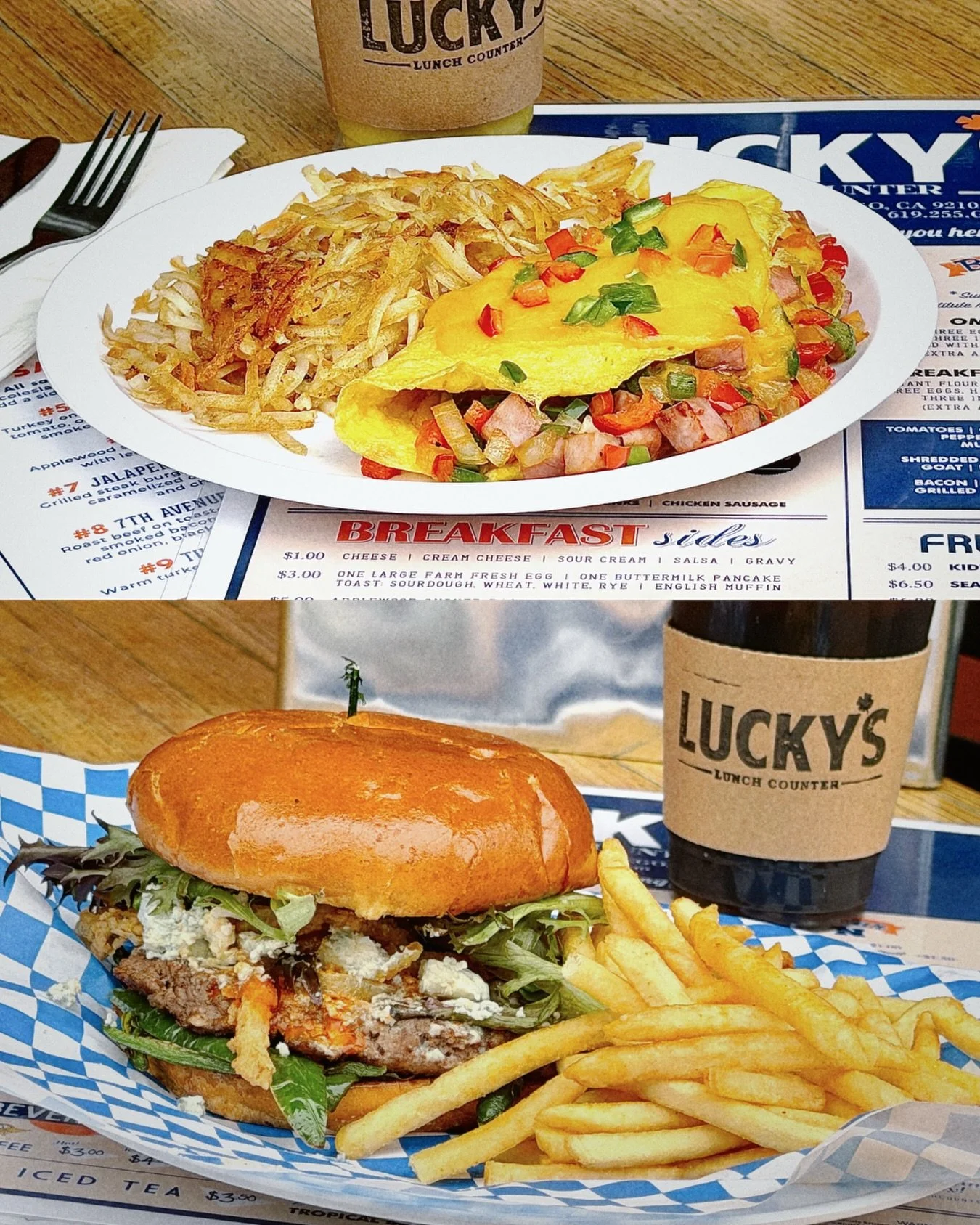 Only 1 more week of February specials! ⭐️⭐️⭐️

Denver Omelette: Three-egg omelette with red and green peppers, onion, ham, and yellow cheddar. Served with hash browns and toast.

Fire Burger: 8oz beef patty, jalape&ntilde;os, blue cheese, onion ring,