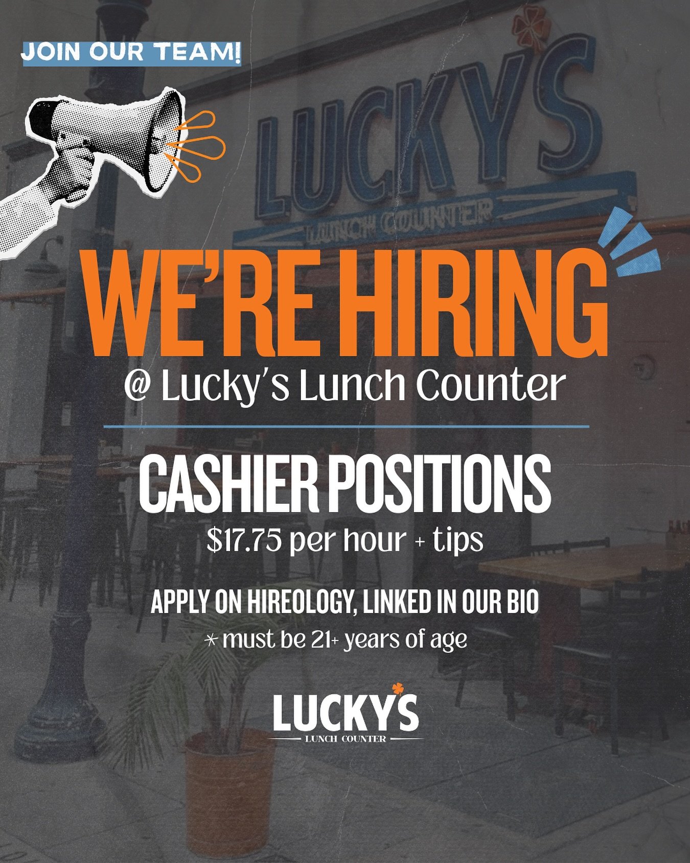 WE&rsquo;RE HIRING!!!🥗🥪💙🌭🥙🧡🌱🍳

Great food. Great service. Even better team!

Think you&rsquo;re a fit? Apply in our bio!