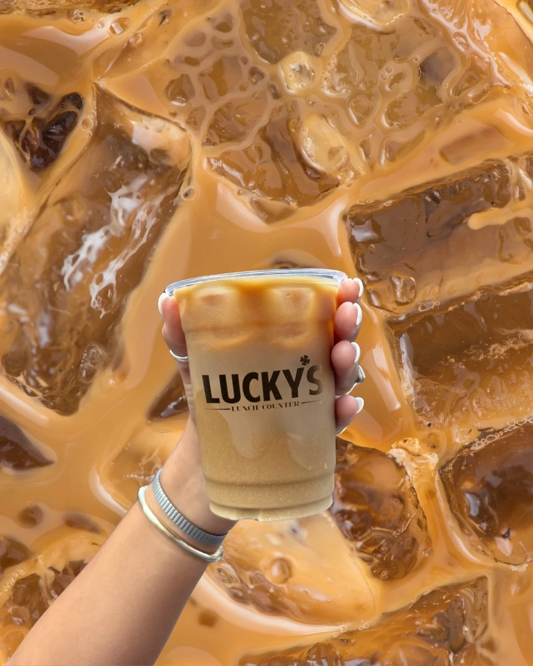 Iced or hot? &rarr;

Both are free with any purchase, any weekday at Lucky&rsquo;s 🧊☕️