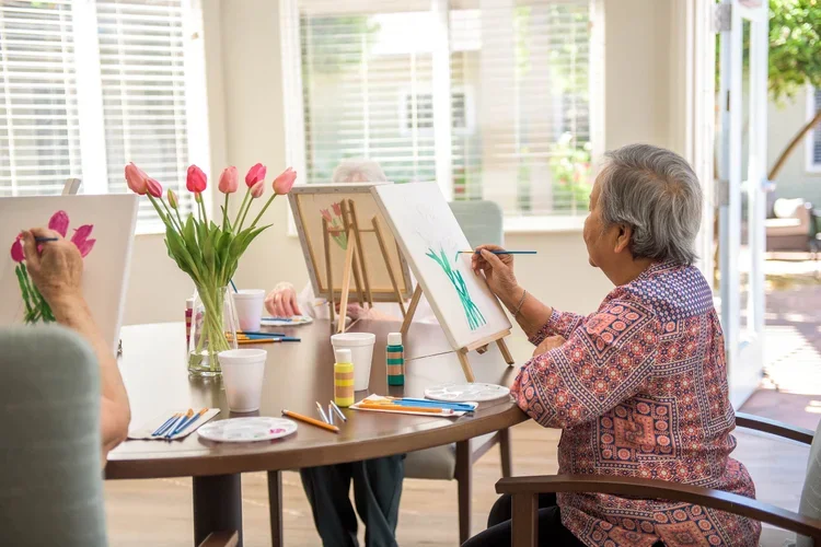 Painting is one of the best activities that promote memory care and longevity.