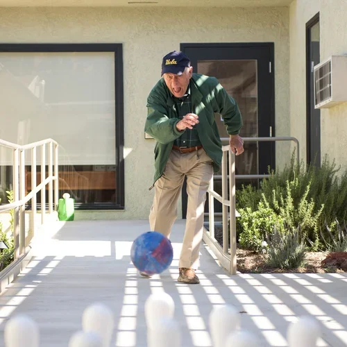 Residents at Solheim come up with creative ways to accomplish their favorite activities such as bowling. At Solheim, being creative and having fun with our residents is an important aspect of our culture and ethos.