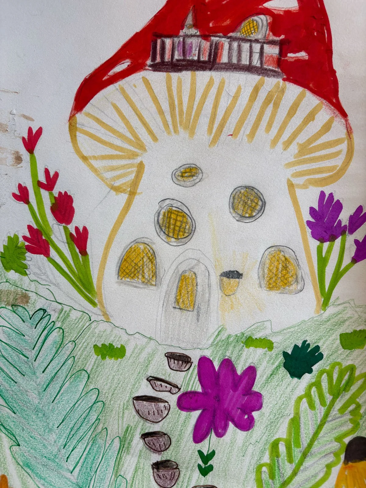 Gnome Home by my kids art class student Zoey in Fernie, BC, Canada