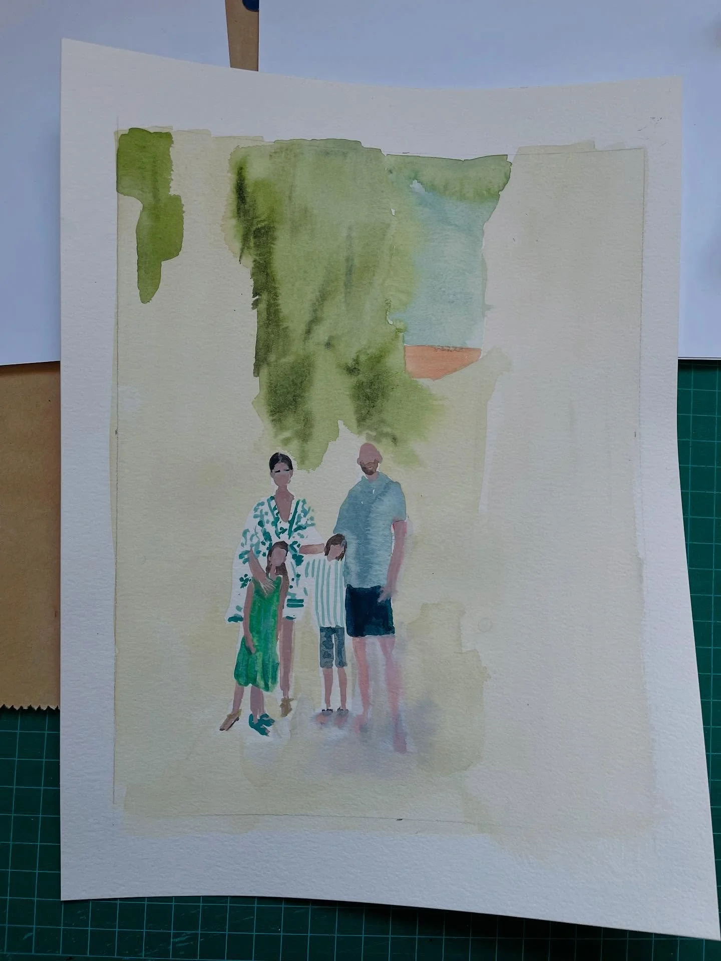 I forgot to post this adorable painting of a family vacation from earlier this year. A commission that was actually enjoyable, as I used to find commissions a bit nerve wracking&hellip;but since I&rsquo;ve come up with a way that I love to paint, I&r
