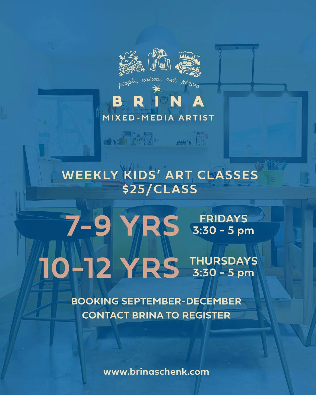 Registration for my kids' weekly art classes have begun! It's a time for creative exploration and expression using mixed-media but mainly watercolours. It's easy to clean :) but I'm excited to introduce gouache this fall. I'm a big fan of water-based