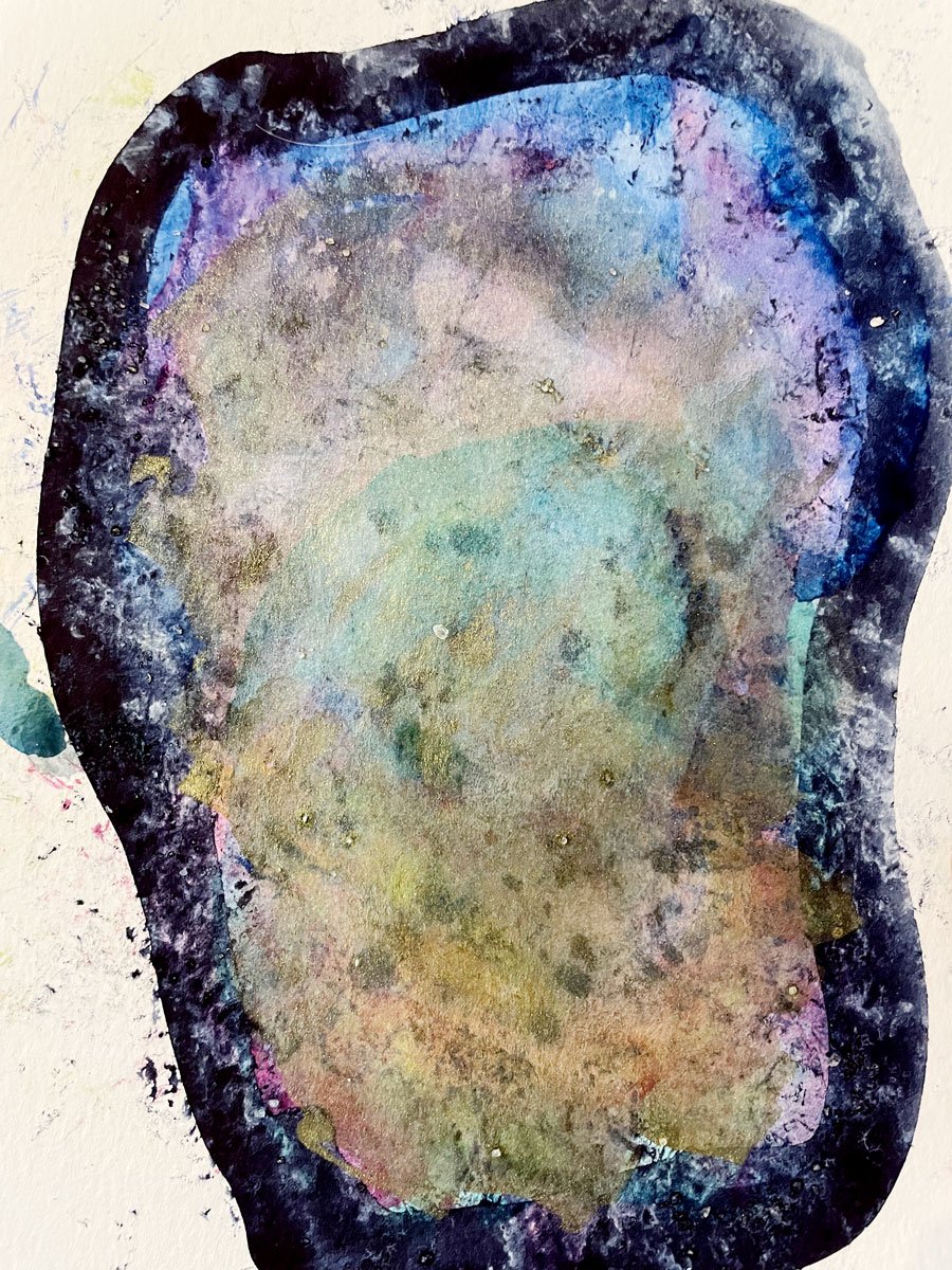 How to paint a galaxy in watercolours.