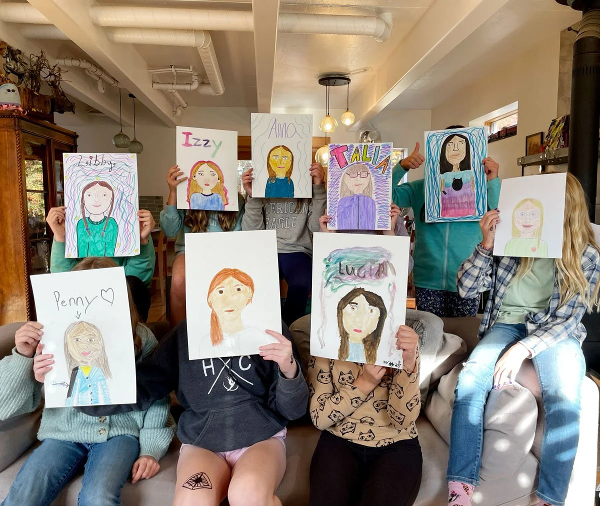 kids birthday party art workshop with Brina Schenk in Fernie, BC, Canada